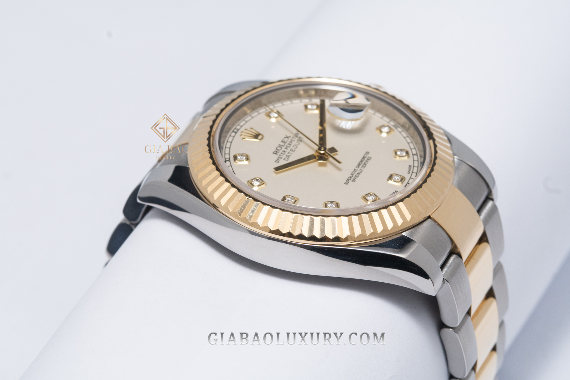 Đồng Hồ Rolex Datejust II 116333 Mặt Số Ivory Cọc Số Kim Cương Dây Đeo Oyster