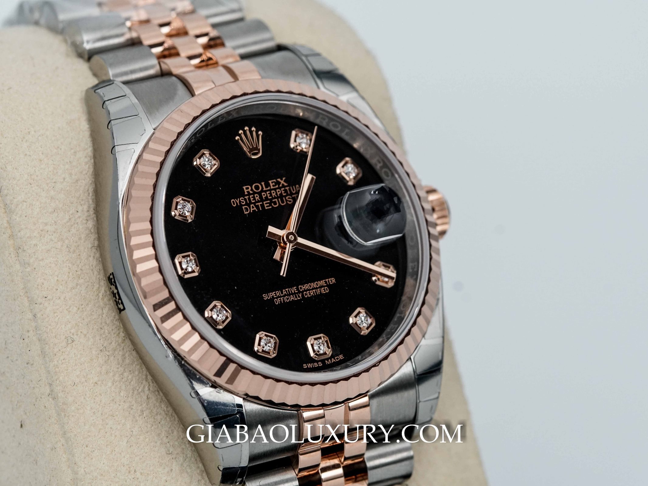 Đồng Hồ Rolex Datejust 116231 Mặt Số Đen Nạm Kim Cương