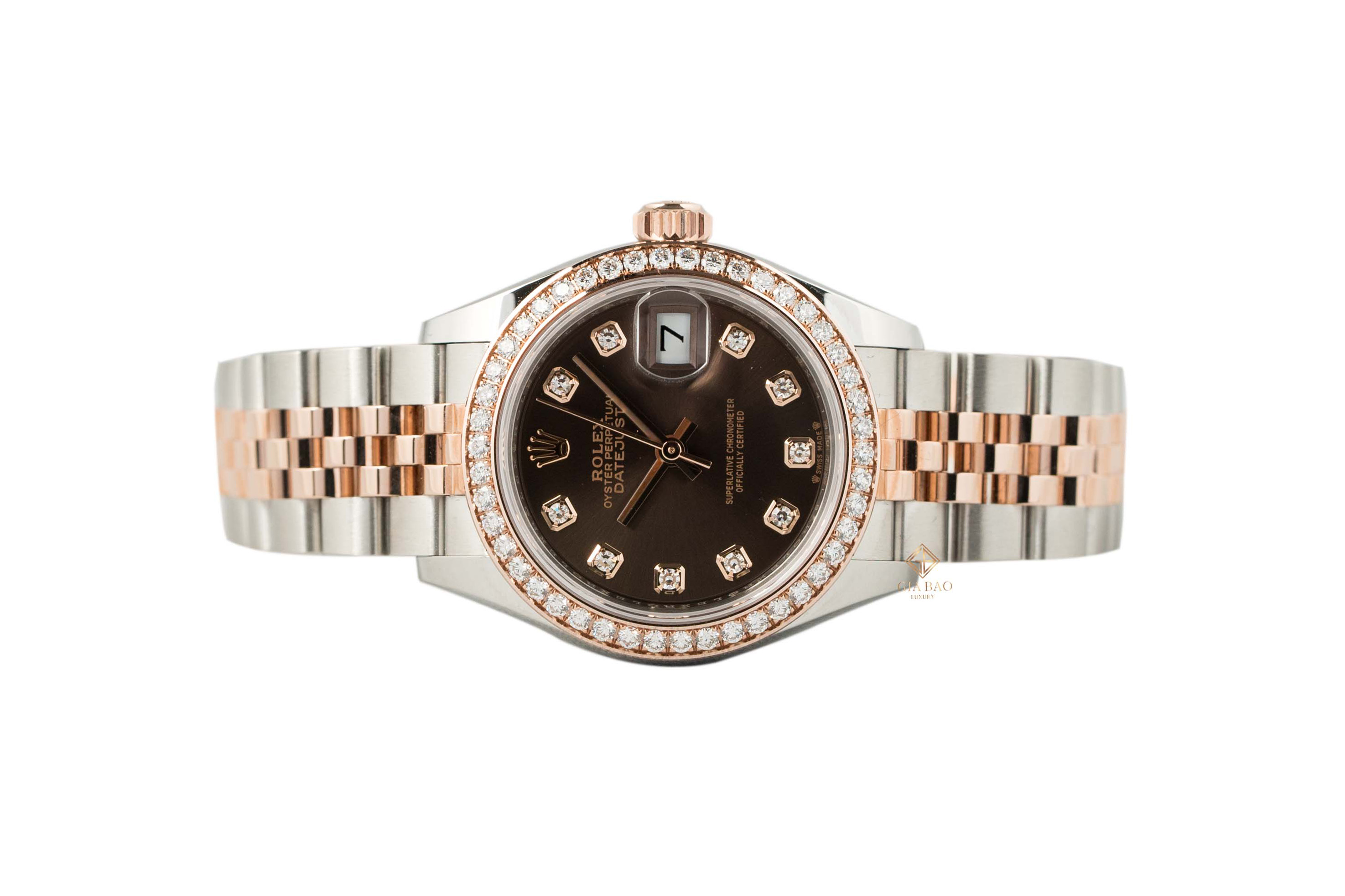 Đồng Hồ Rolex Lady-Datejust 279381RBR Mặt Chocolate Cọc Số Kim Cương