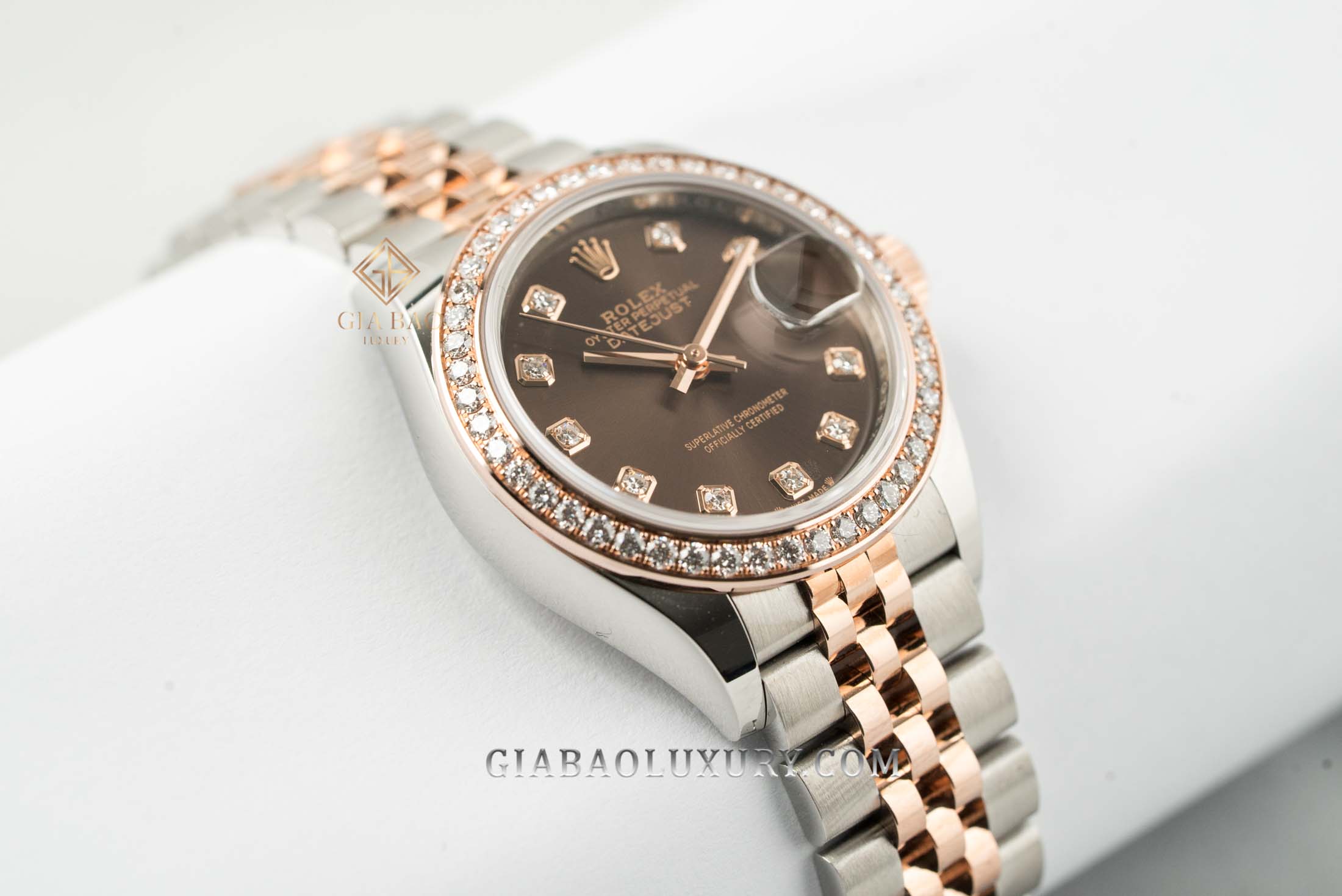 Đồng Hồ Rolex Lady-Datejust 279381RBR Mặt Chocolate Cọc Số Kim Cương