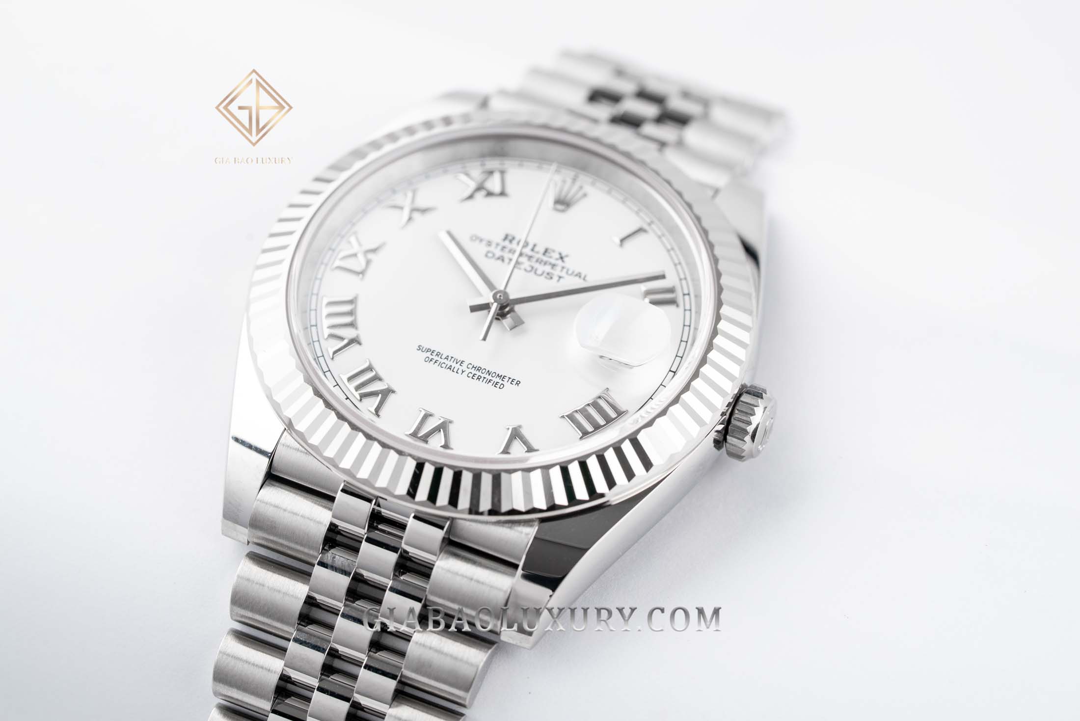 Đồng Hồ Rolex Datejust 41 126334 Mặt Số Trắng Cọc Số La Mã