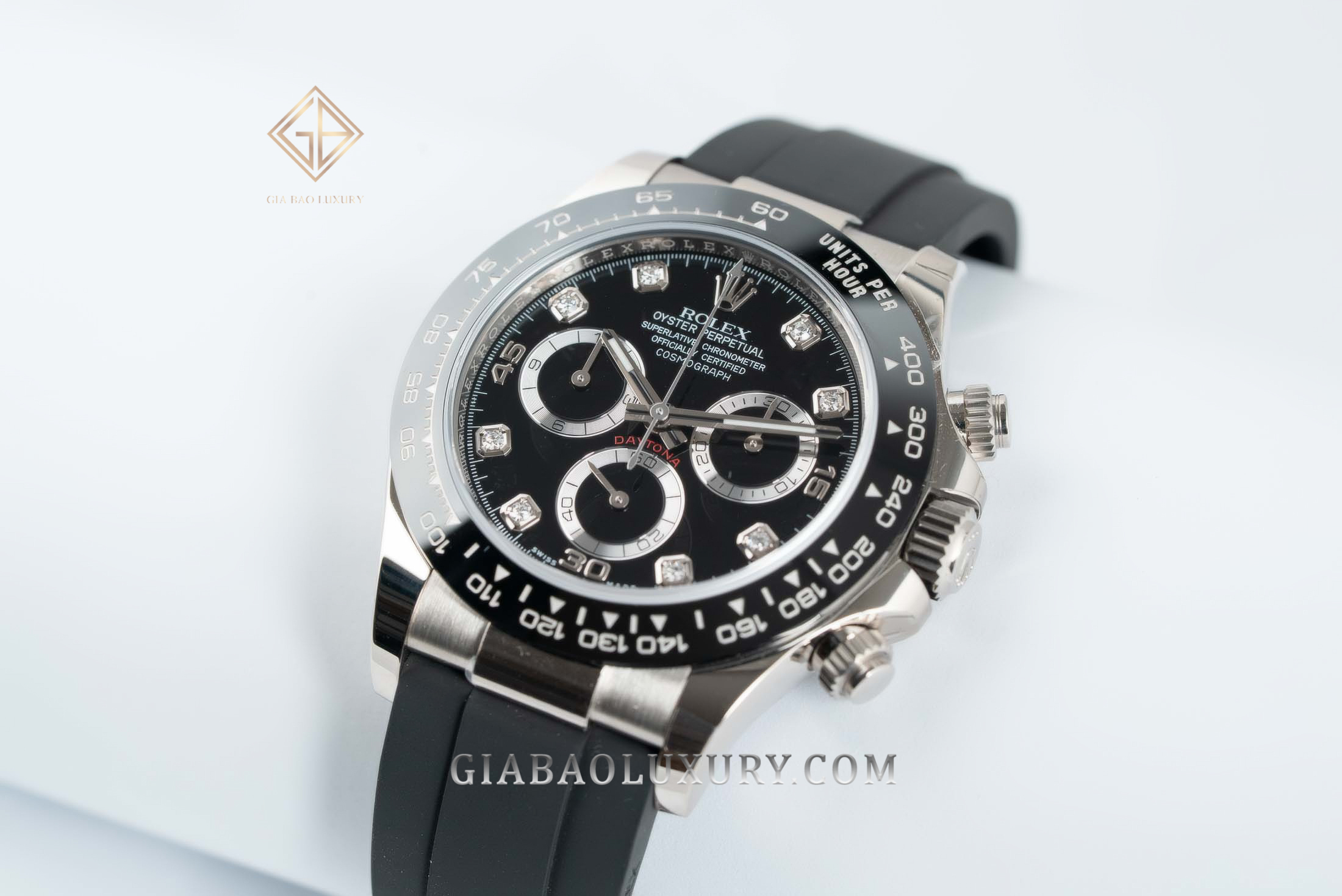 Đồng Hồ Rolex Cosmograph Daytona 116519LN Mặt Số Đen Nạm Kim Cương