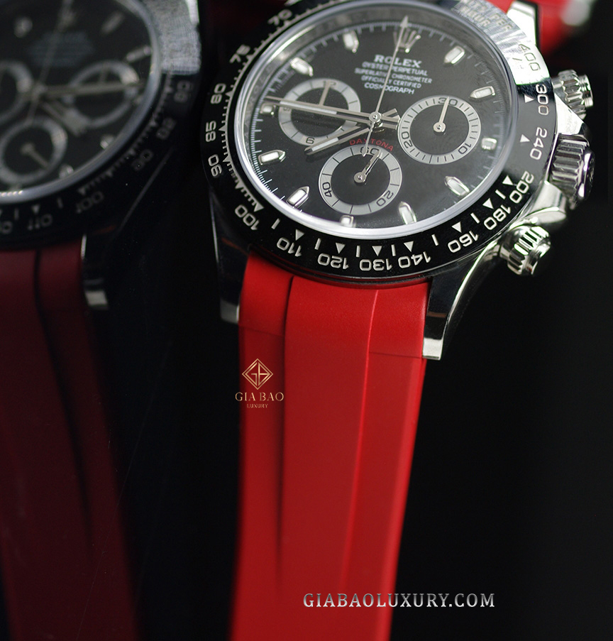 Dây Rubber B Tang Buckle Series cho Rolex Daytona phiên bản dây kim loại Oyster vỏ Steel, Yellow Gold và Two-Tone