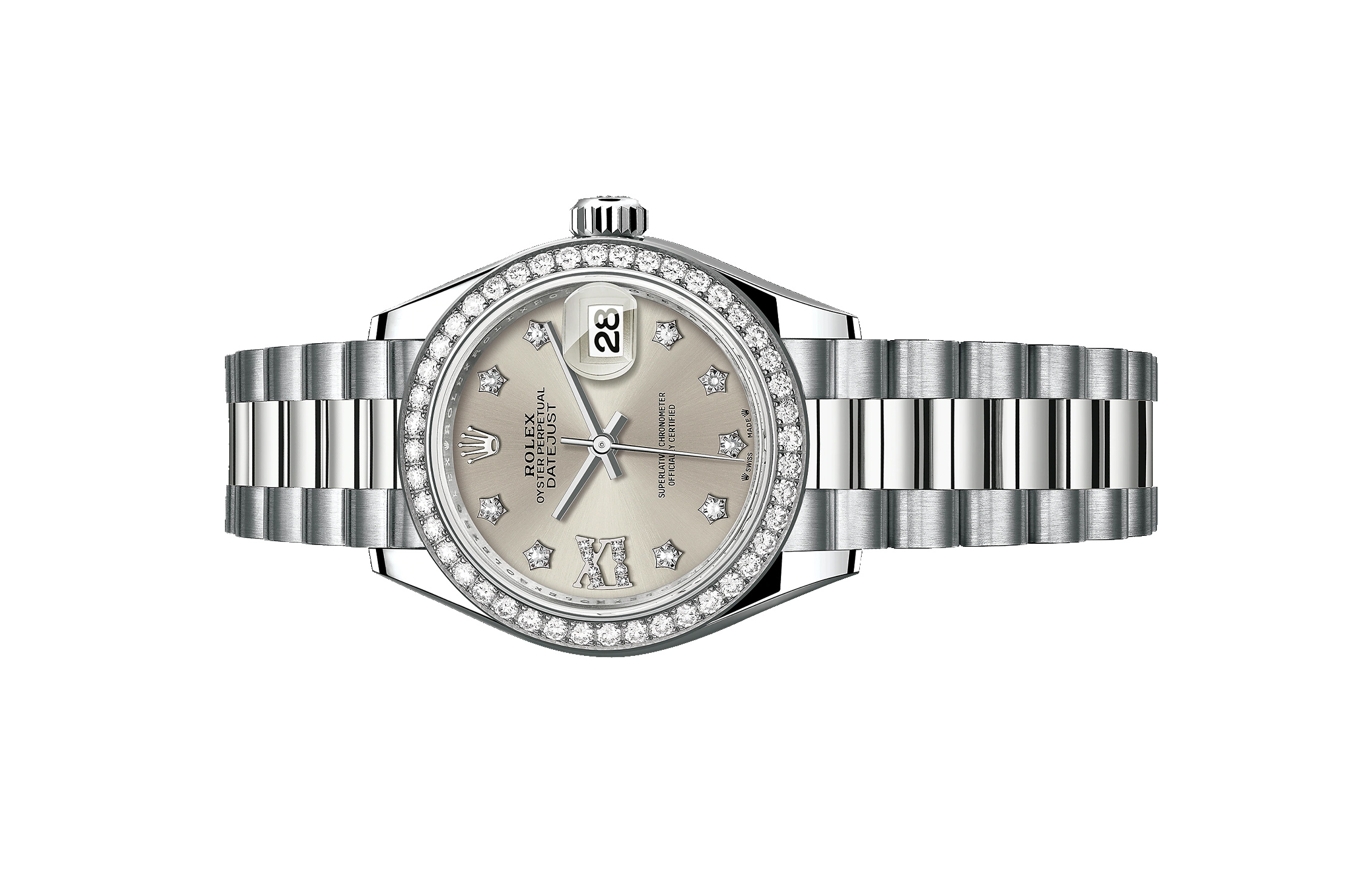 Đồng Hồ Rolex Lady-Datejust 279139RBR Mặt Số Bạc Cọc Số Sao La Mã