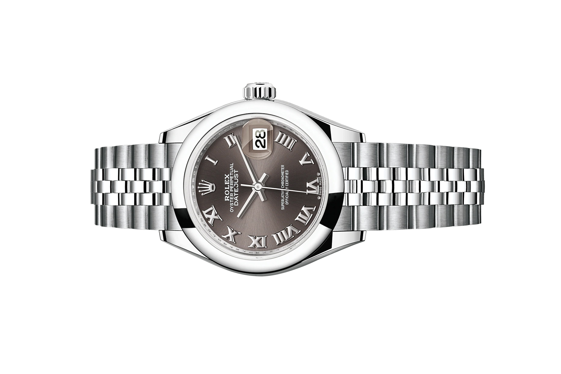 Đồng Hồ Rolex Lady-Datejust 28 279160 Mặt Số Xám Cọc Số La Mã