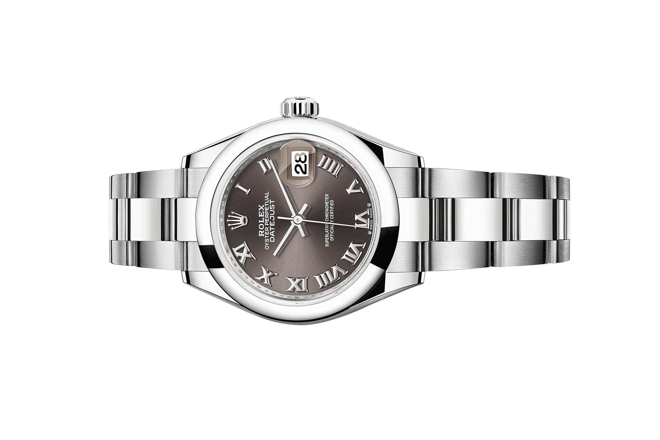 Đồng Hồ Rolex Lady-Datejust 28 279160 Mặt Số Xám Cọc Số La Mã Dây Đeo Oyster