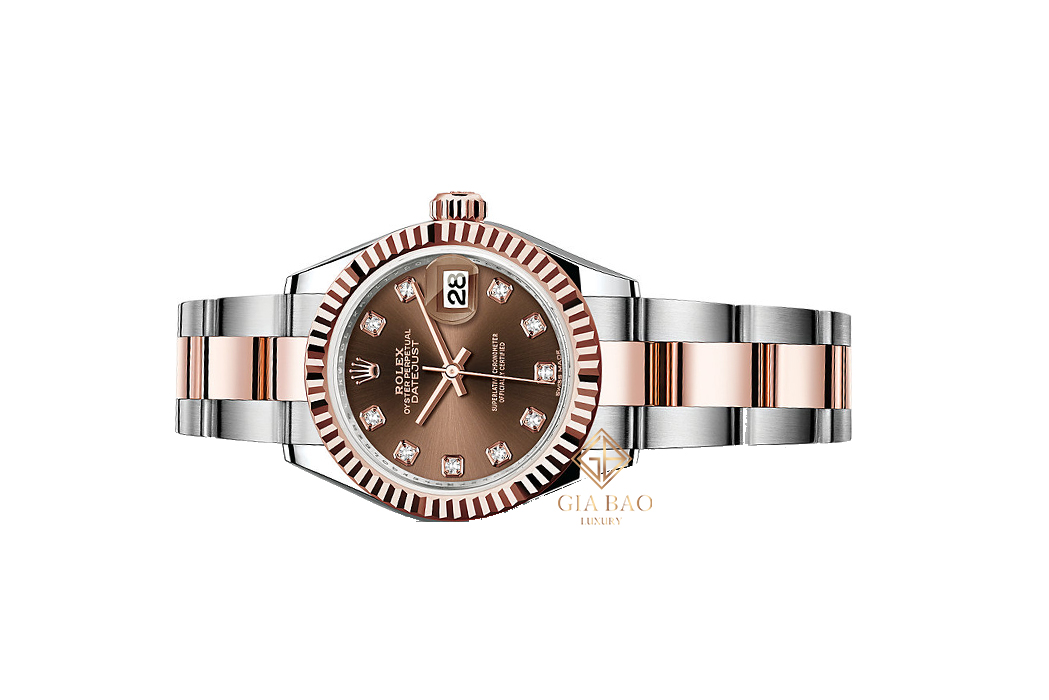 Đồng hồ Rolex Lady Datejust 279171 Mặt Số Chocolate Nạm Kim Cương Dây Đeo Oyster