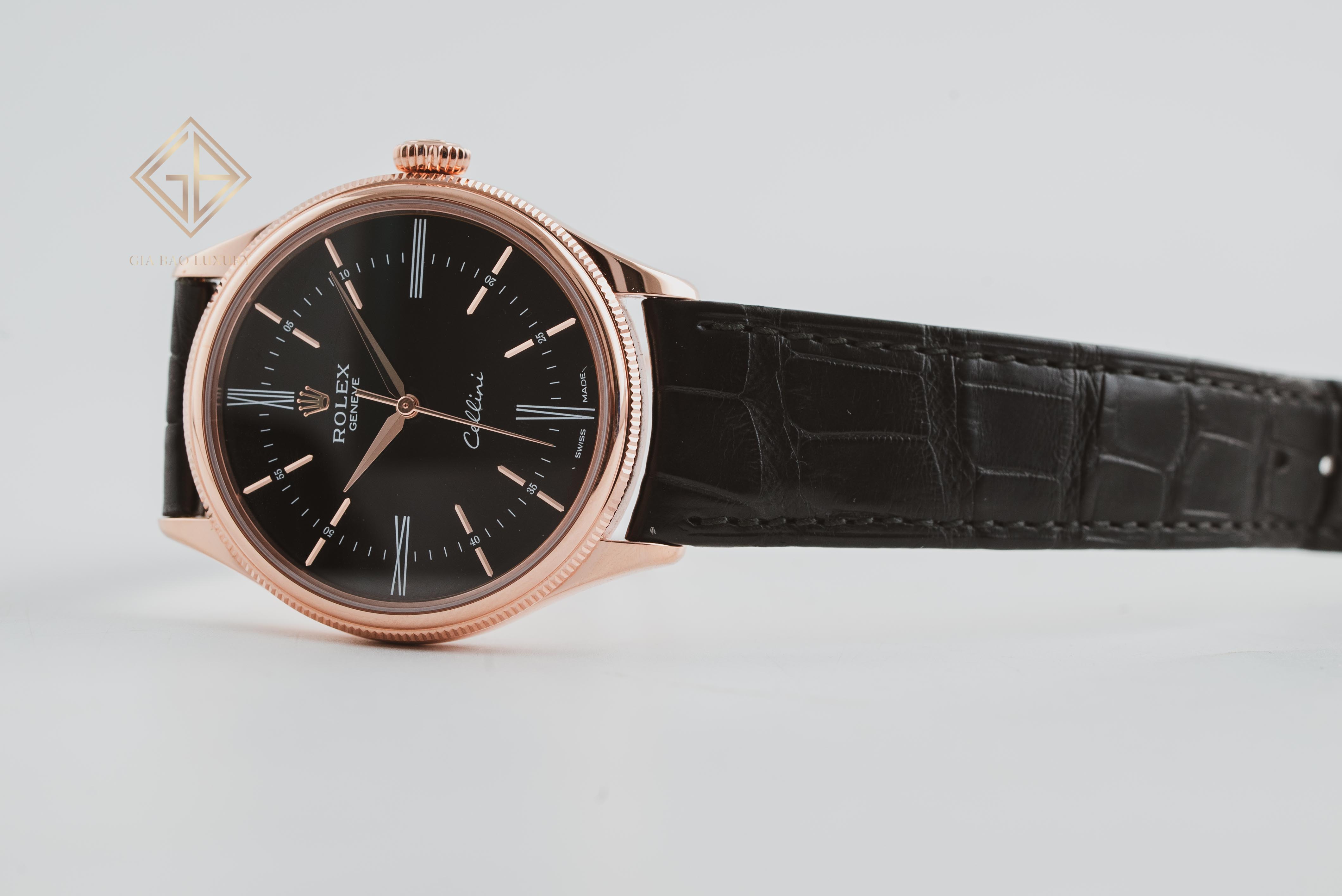 Đồng Hồ Rolex Cellini Time 50505 Mặt Số Đen