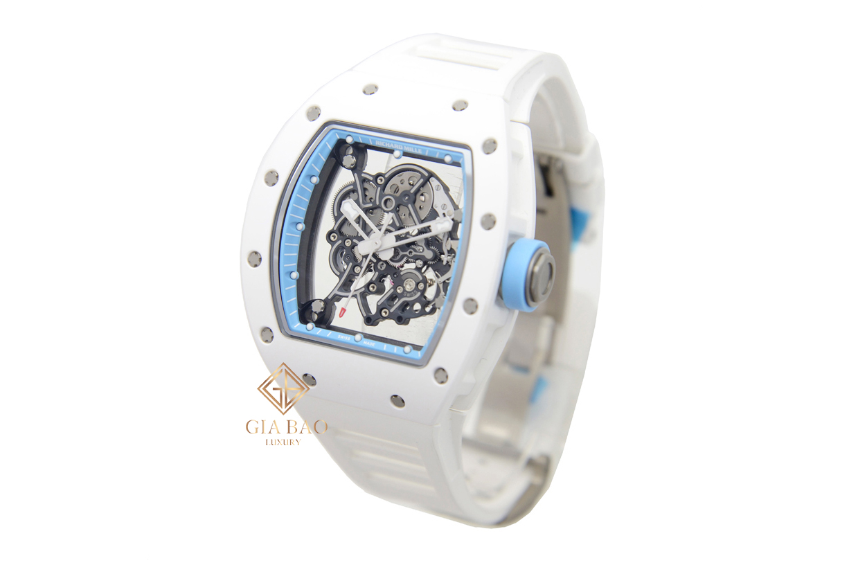 Đồng Hồ Richard Mille RM055 BLUE Vành Titanium Trắng