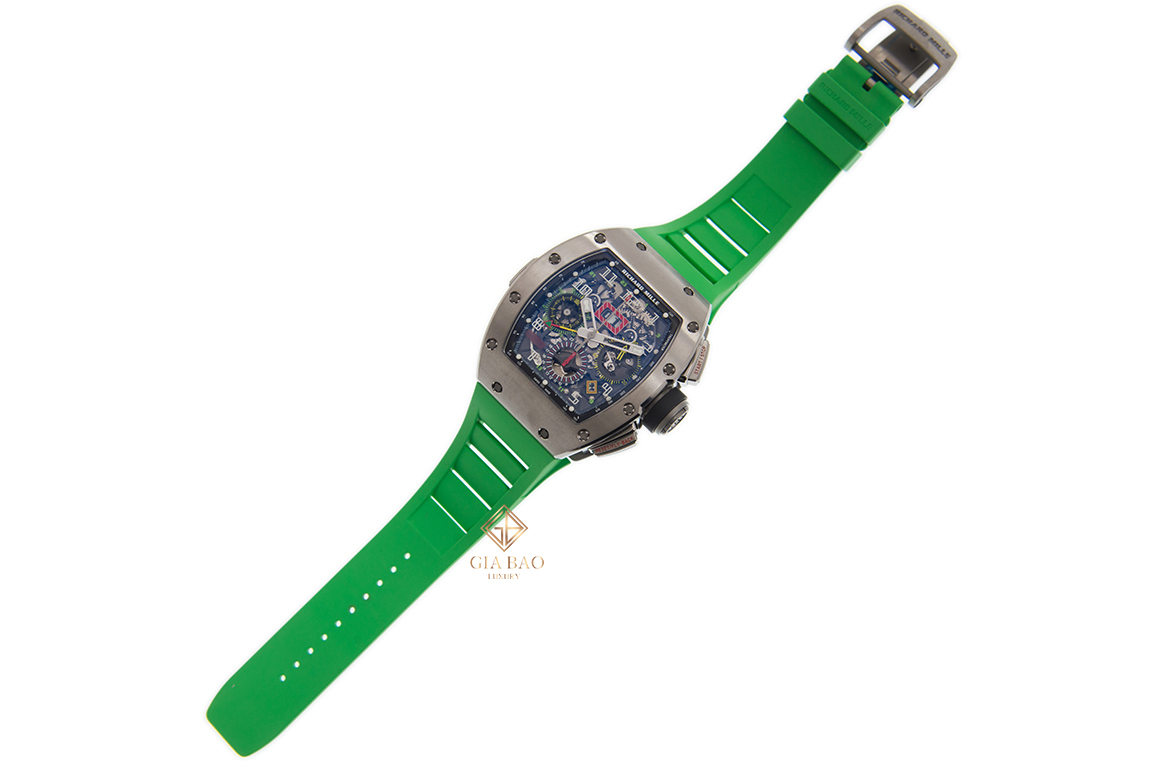 Đồng Hồ Richard Mille RM011-02 TI Dây Cao Su Xanh Lá