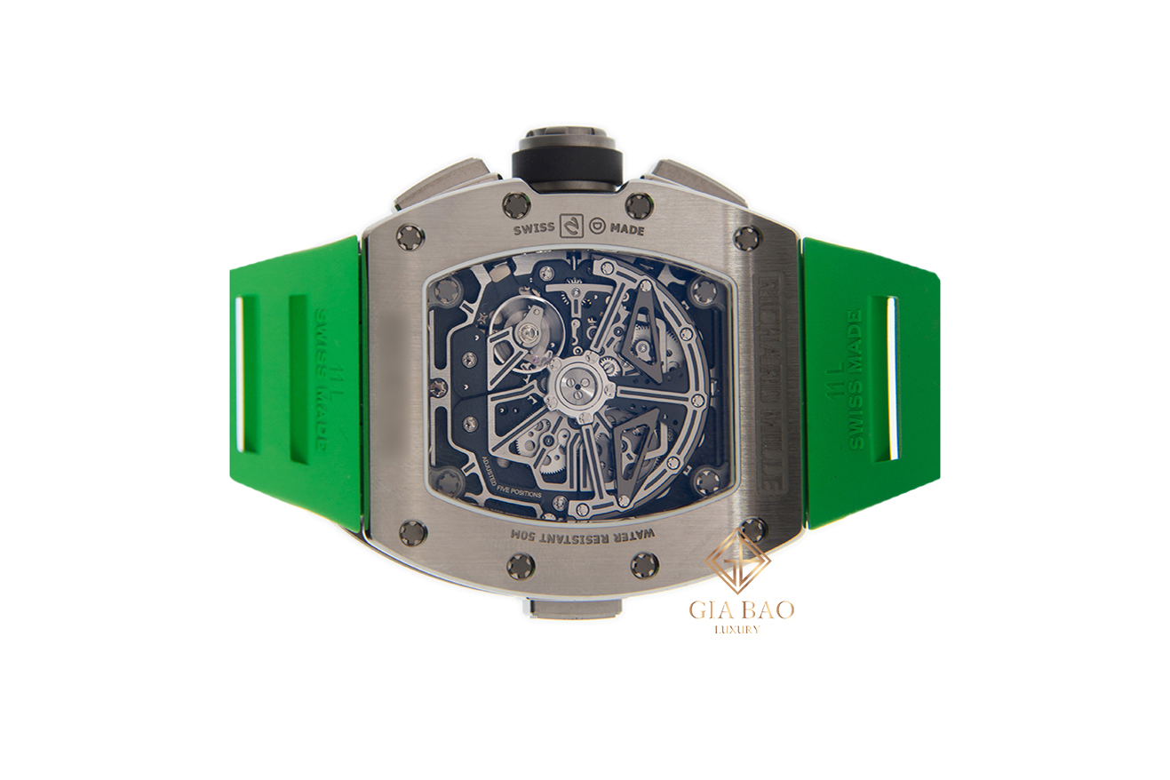 Đồng Hồ Richard Mille RM011-02 TI Dây Cao Su Xanh Lá