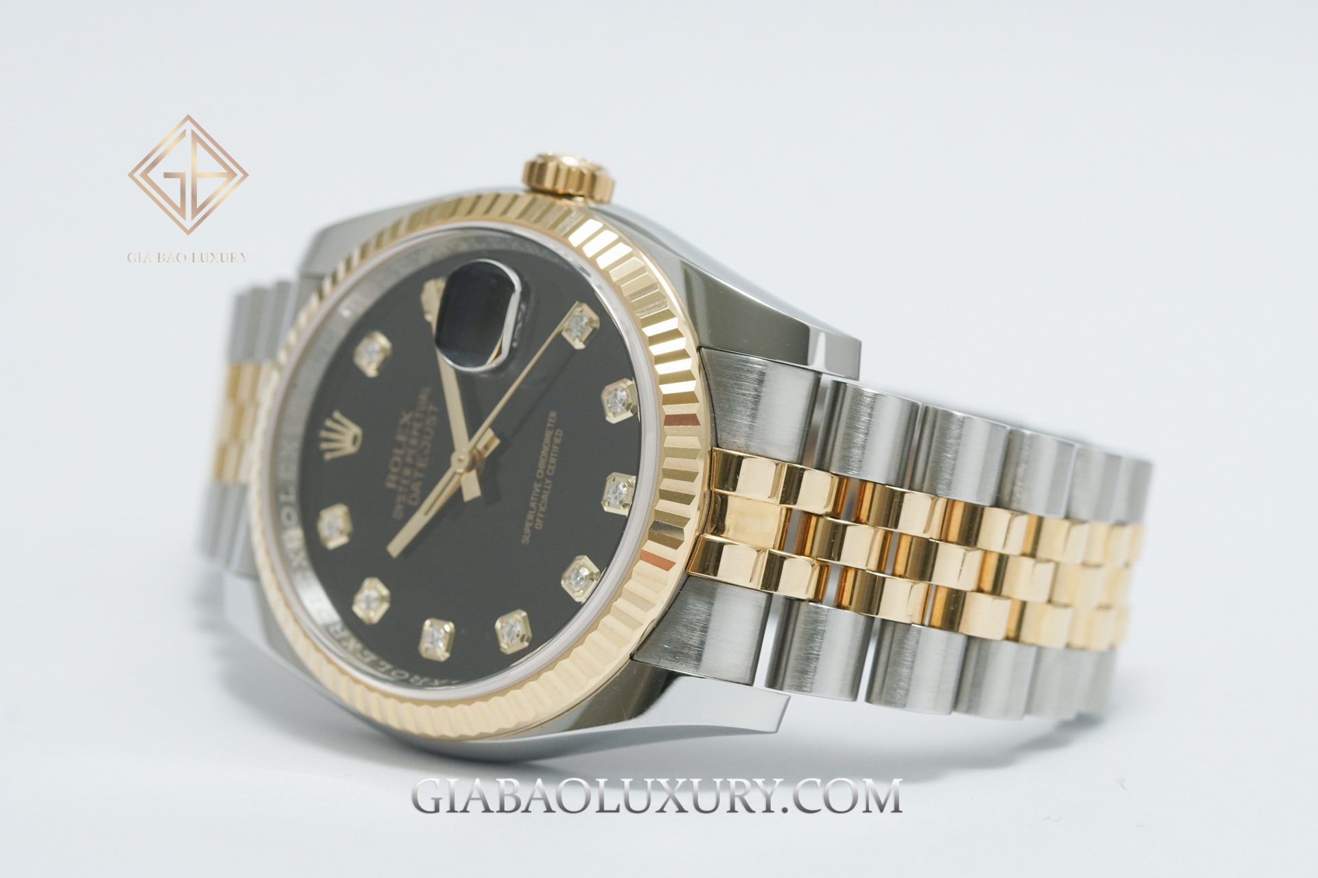 Đồng Hồ Rolex Datejust 36 116233 Mặt Số Đen Nạm Kim Cương