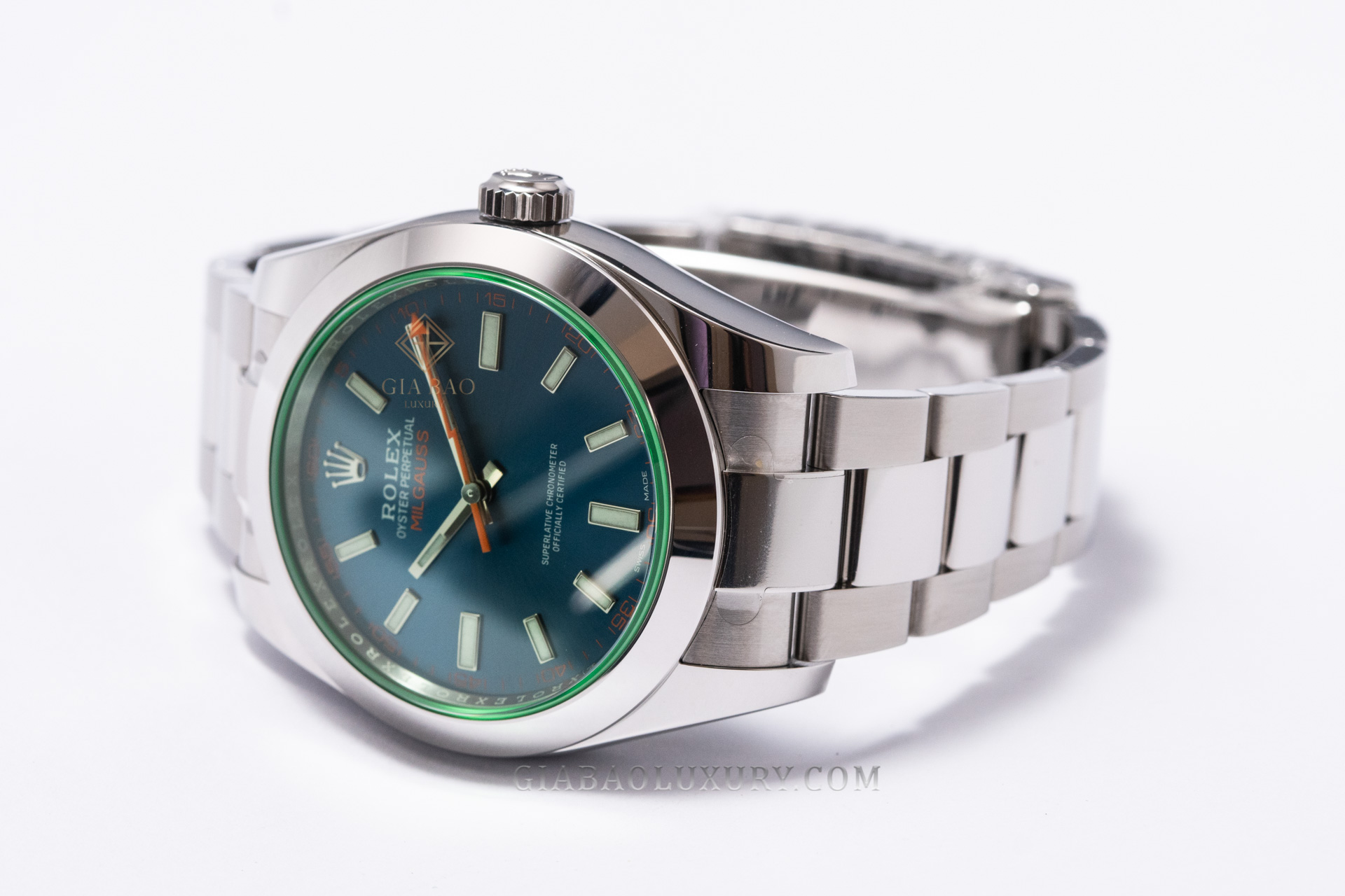 Đồng Hồ Rolex Milgauss 116400GV Mặt Số Xanh