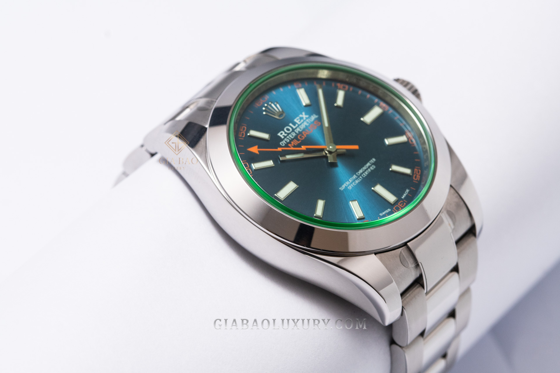 Đồng Hồ Rolex Milgauss 116400GV Mặt Số Xanh