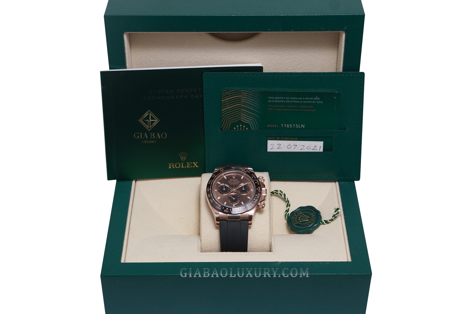 Đồng Hồ Rolex Cosmograph Daytona 116515LN Mặt Số Chocolate Cọc Số Dạ Quang