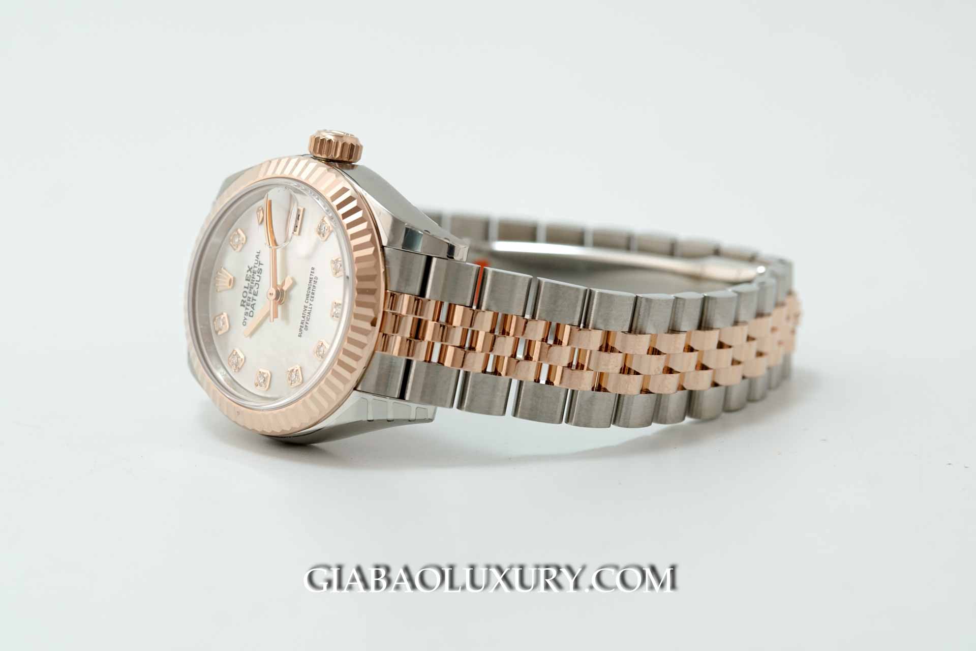 Đồng Hồ Rolex Lady Datejust 279171 Mặt Số Vỏ Trai Trắng