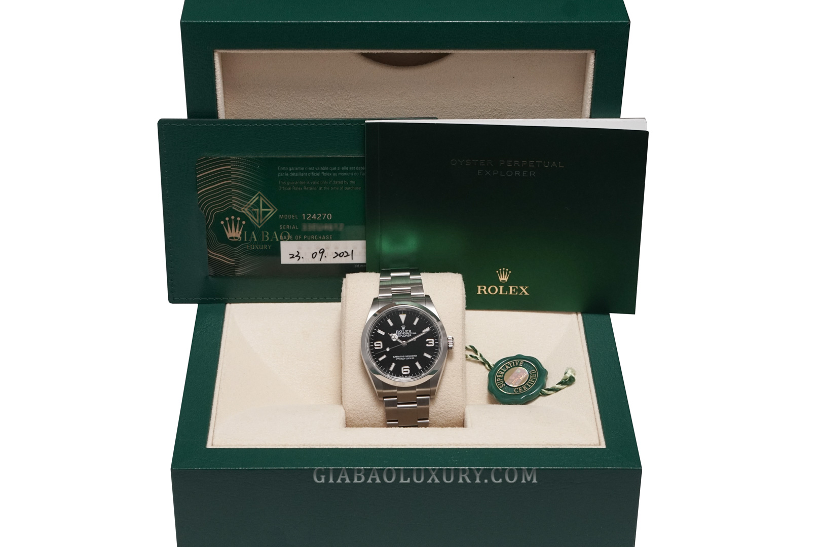 Đồng Hồ Rolex Explorer 124270 Mặt Số Đen