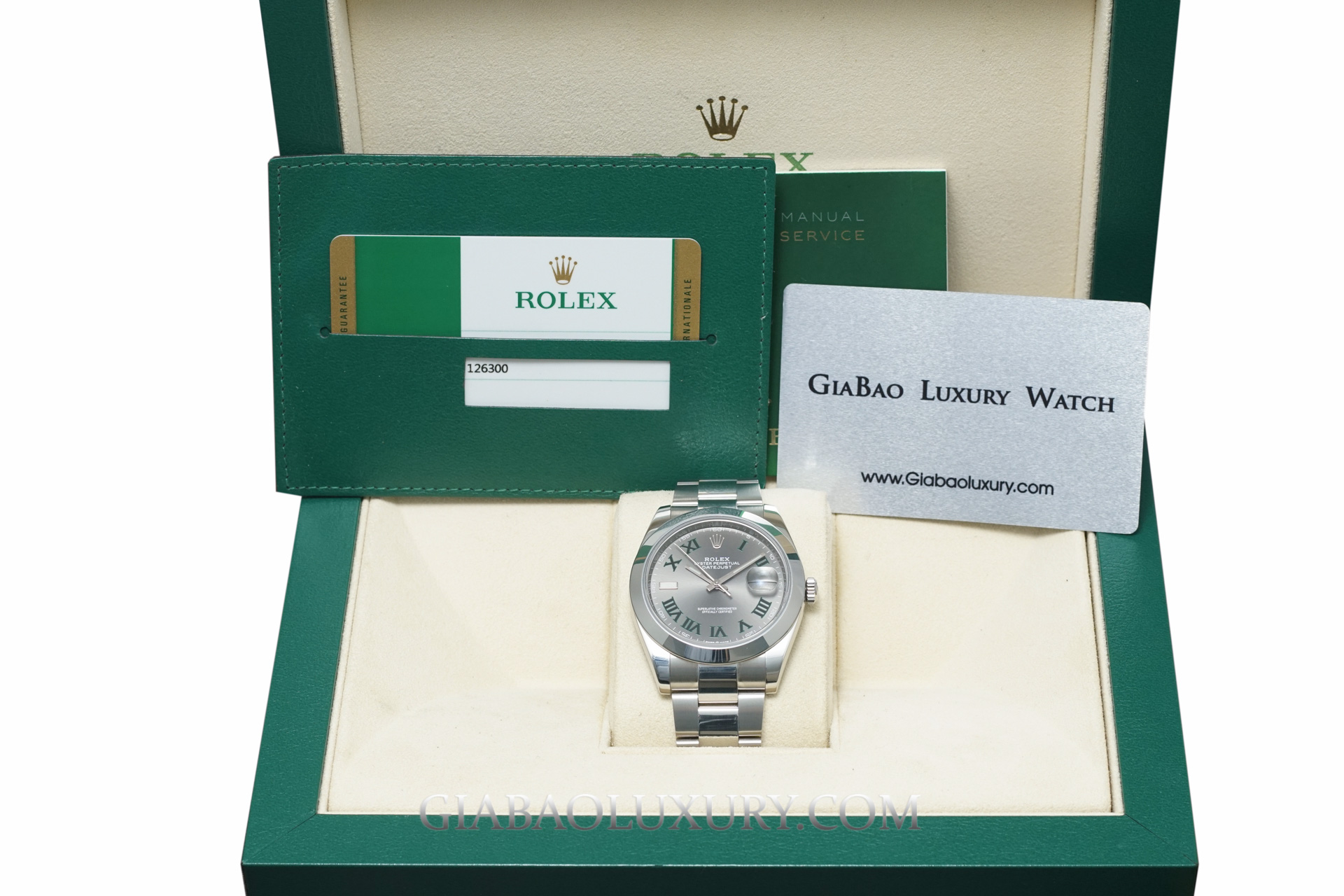 Đồng Hồ Rolex Datejust 41 126300 Mặt Số Wimbledon Dây Đeo Oyster