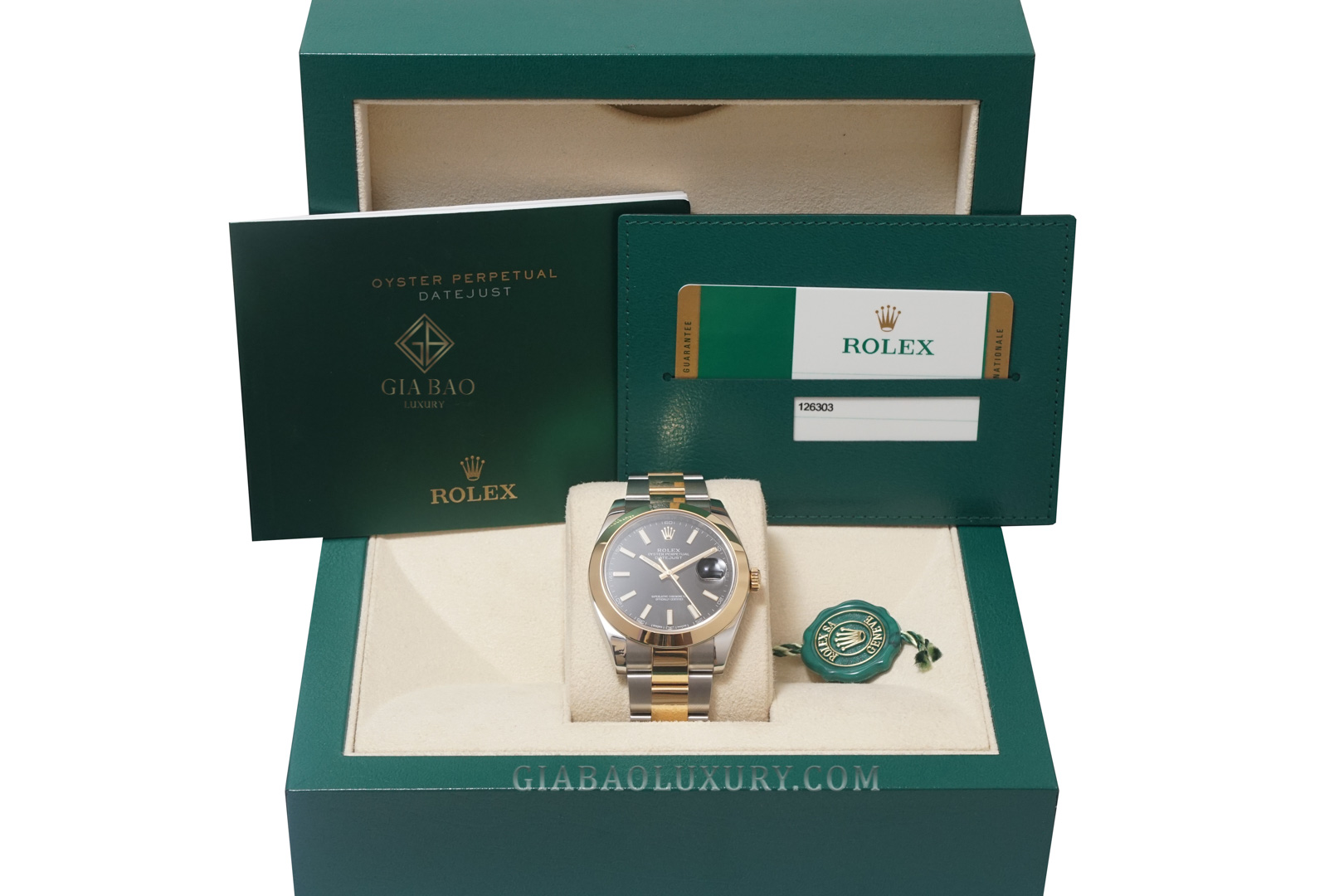 Đồng Hồ Rolex Datejust 41 126303 Mặt Số Đen Dây Đeo Oyster