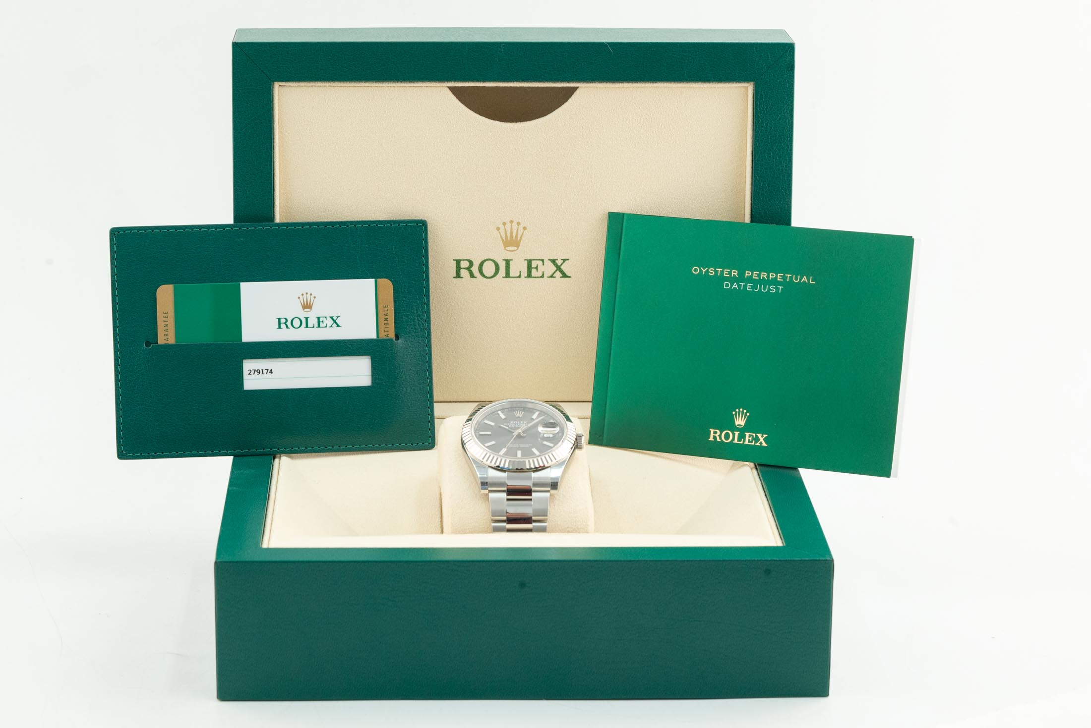 Đồng Hồ Rolex Datejust 41 126334 Mặt Số Xám Cọc Dạ Quang Dây Đeo Oyster