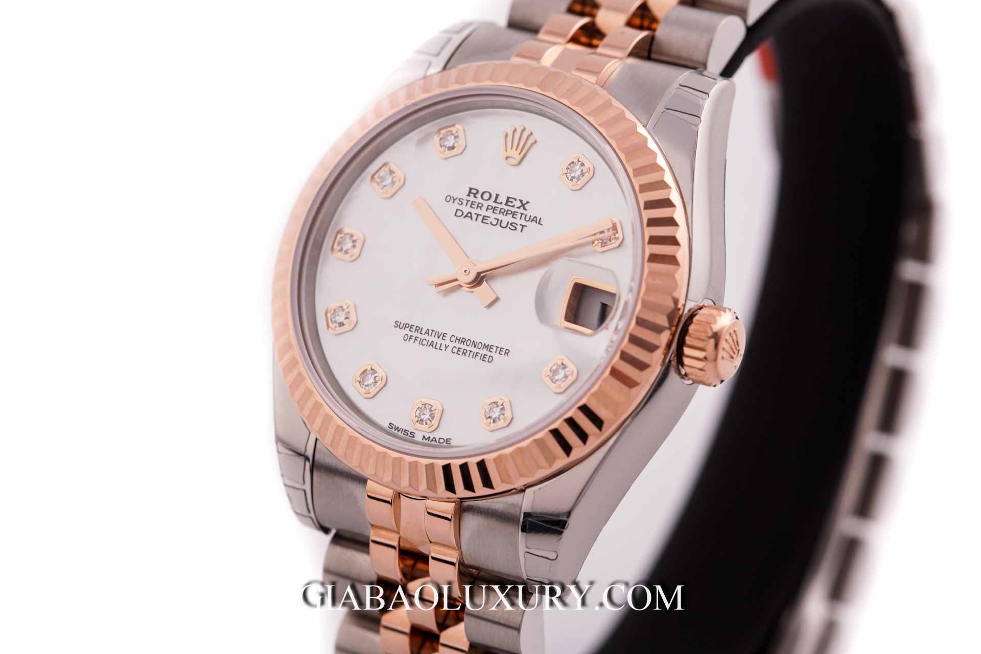 Đồng hồ Rolex Lady-Datejust 178271 Mặt Số Vỏ Trai Trắng