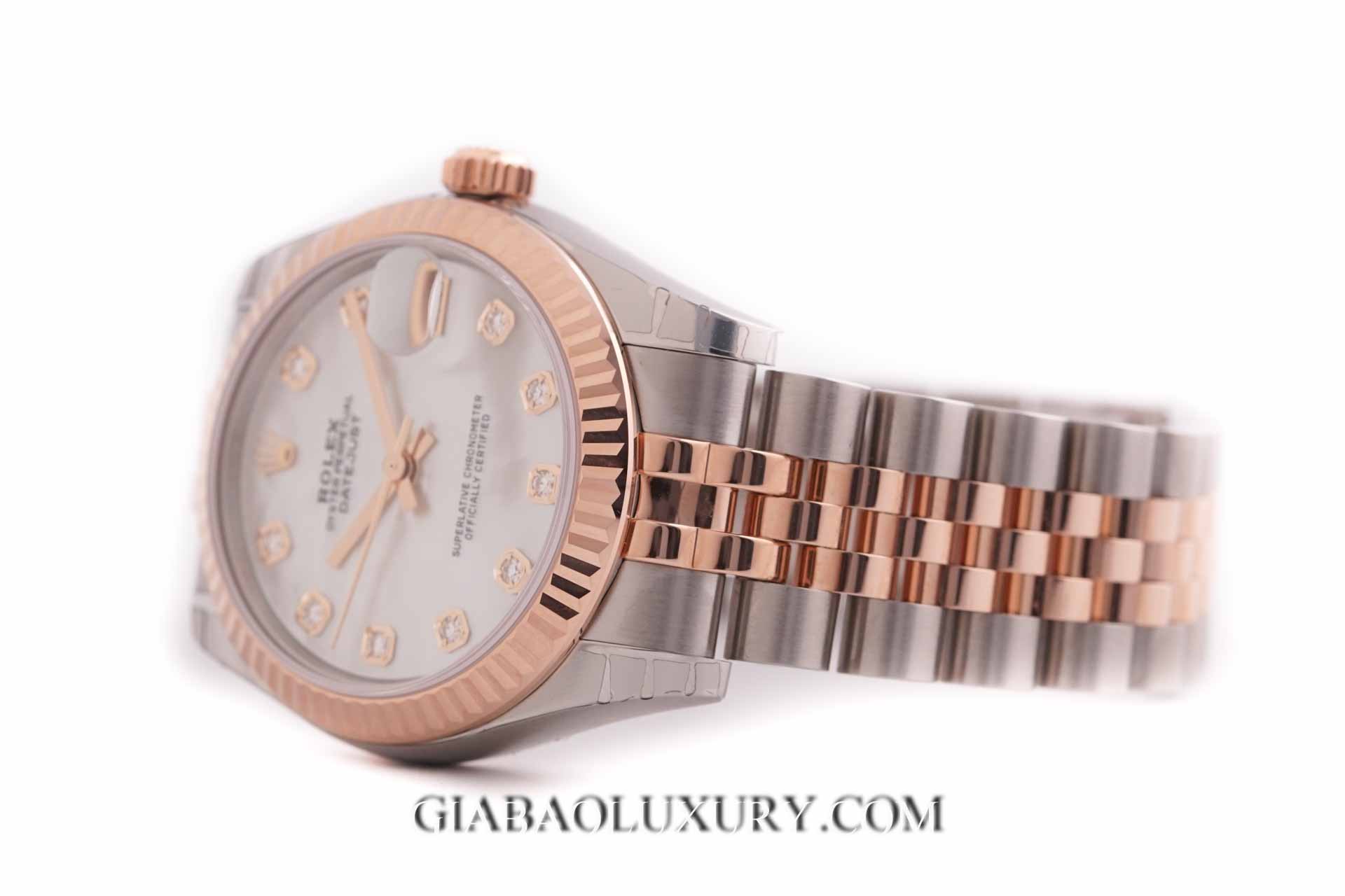 Đồng hồ Rolex Lady-Datejust 178271 Mặt Số Vỏ Trai Trắng