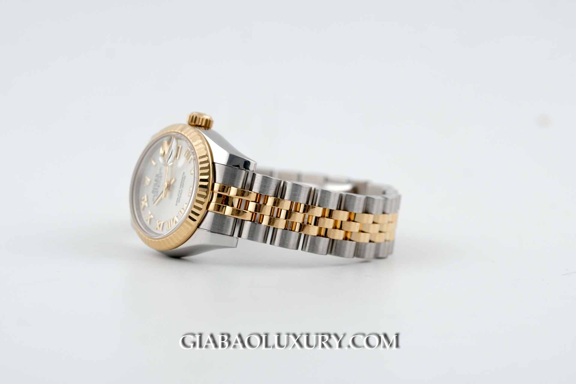 Đồng hồ Rolex Lady-Datejust 179173 Mặt Số Vỏ Trai Trắng Cọc Số La Mã