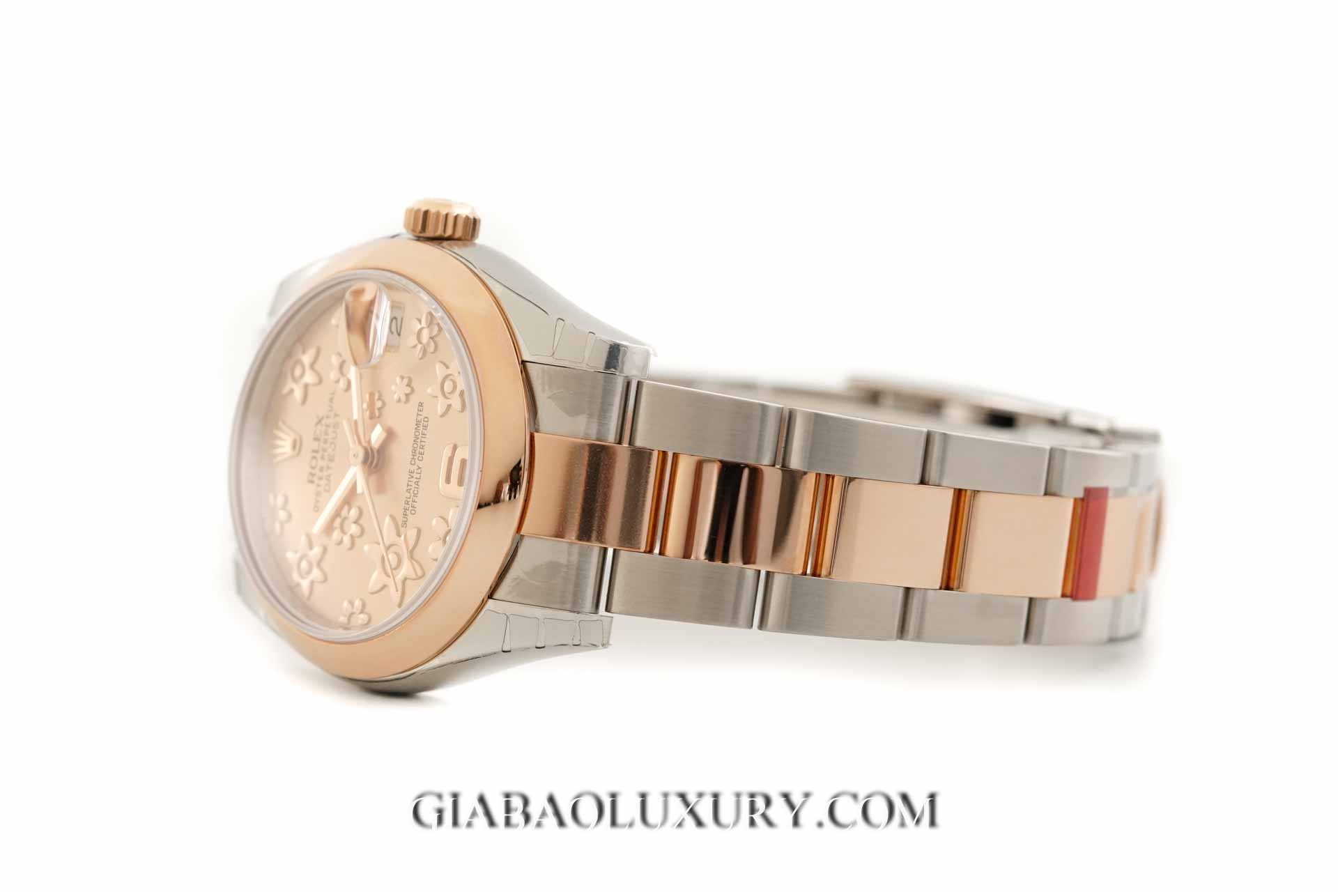 Đồng hồ Rolex Lady-Datejust 178241 Mặt Số Hồng Họa Tiết Hoa Nổi