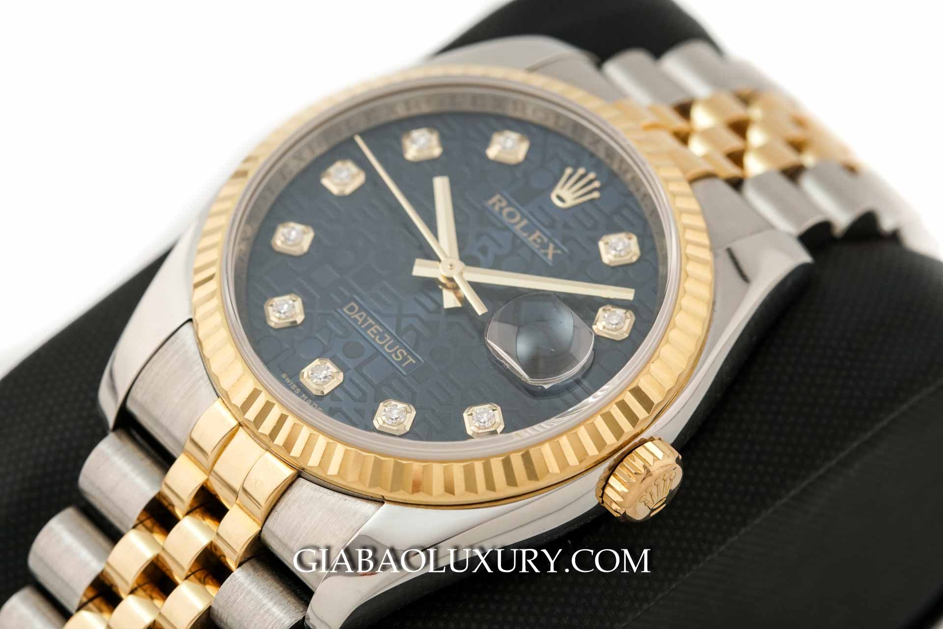 Đồng Hồ Rolex Datejust 36 116233 Mặt Số Vi Tính Xanh