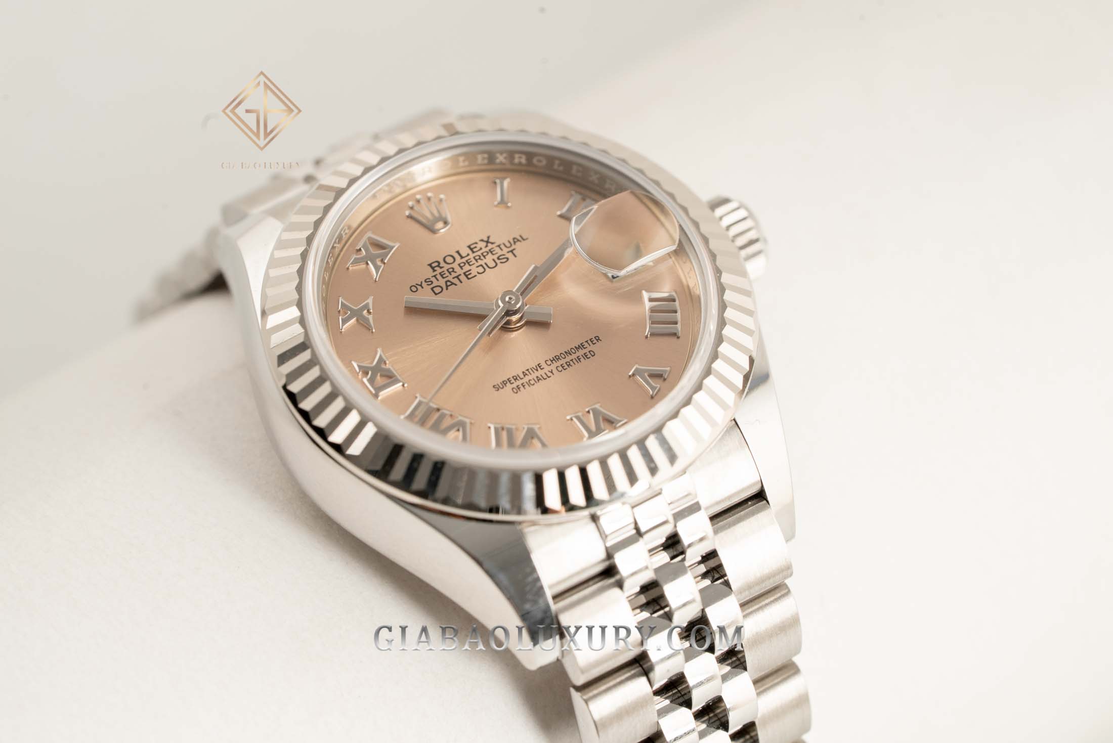 Đồng Hồ Rolex Lady Datejust 279174 Mặt Số Hồng Cọc Số La Mã