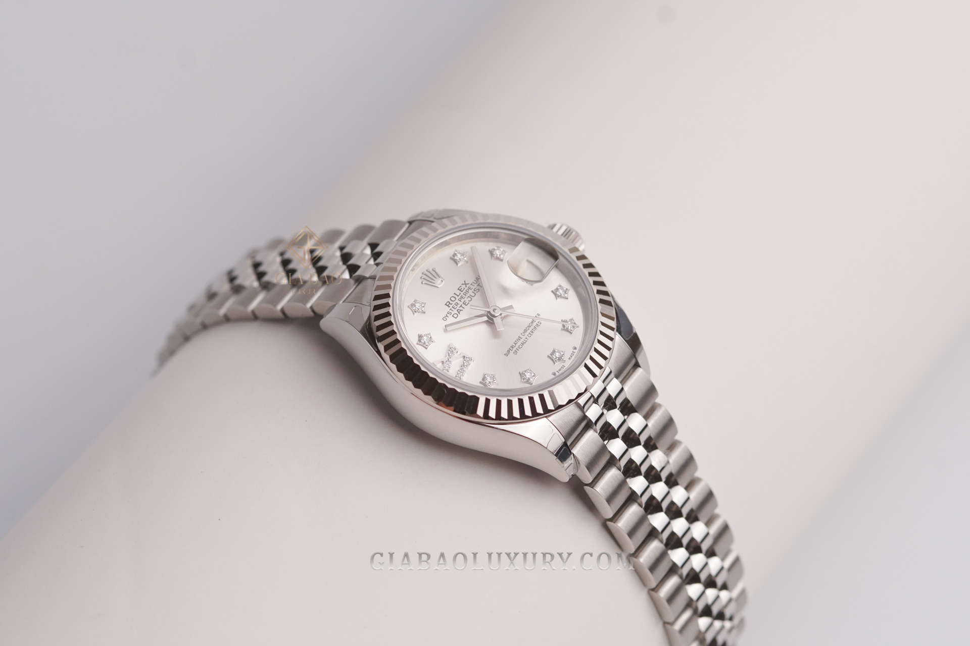 Đồng Hồ Rolex Lady Datejust 279174 Mặt Số Bạc Cọc Số Sao