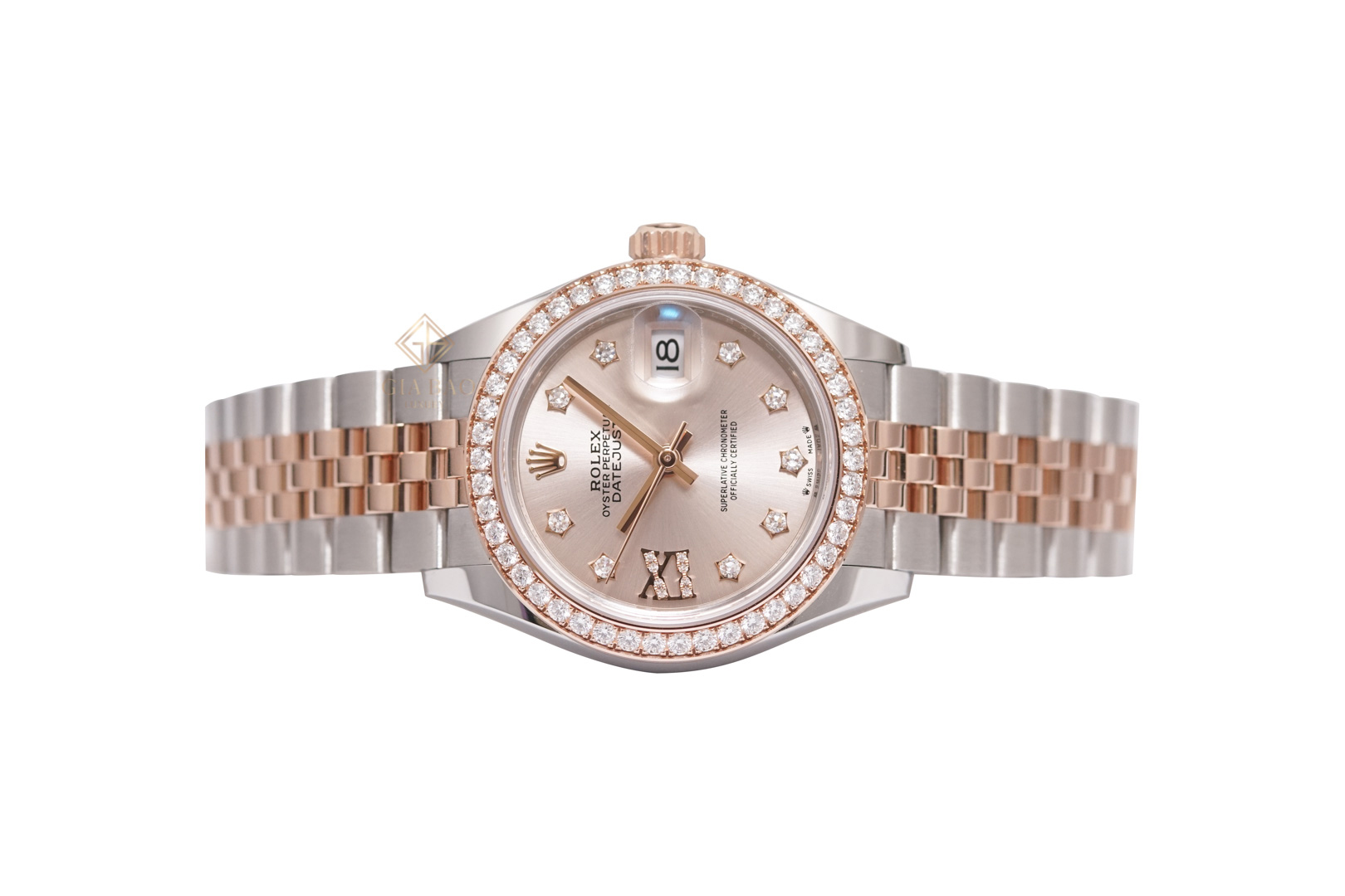 Đồng Hồ Rolex Lady-Datejust 279381RBR Mặt Sundust Cọc Số Kim Cương Sao