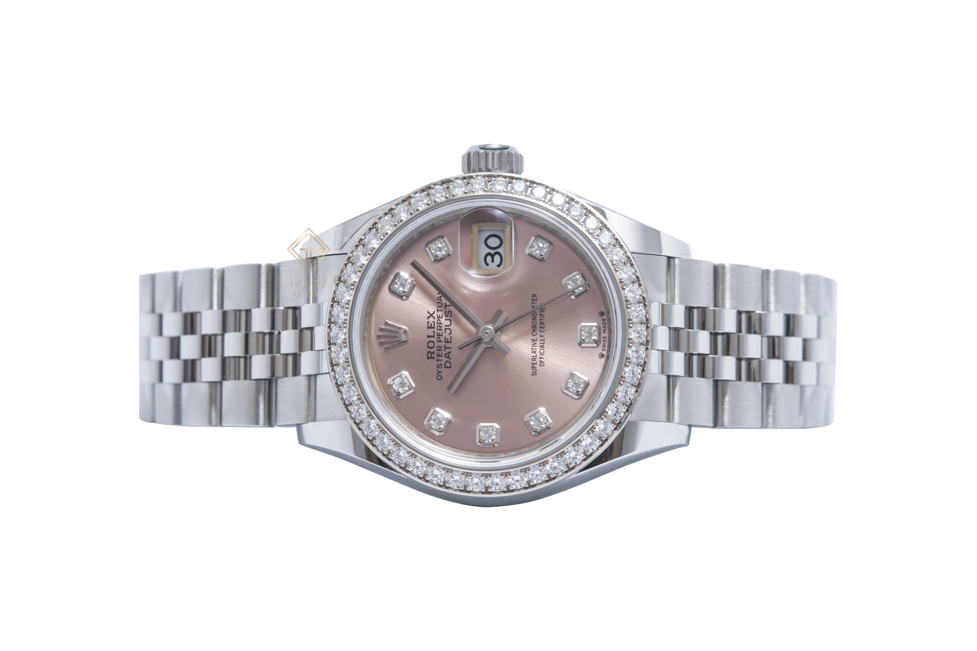 Đồng Hồ Rolex Datejust 28 279384 Mặt Số Hồng Nạm Kim Cương