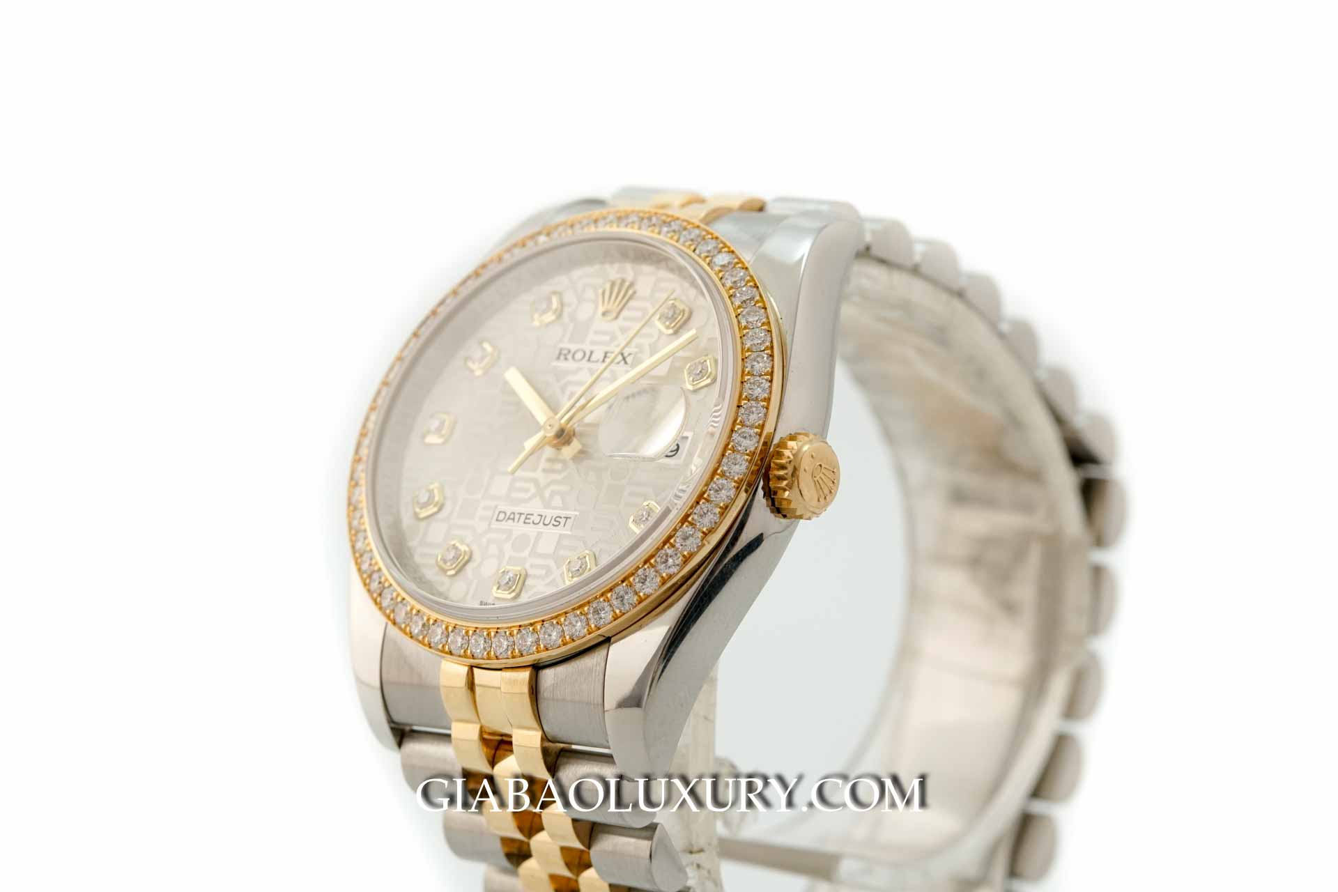Đồng Hồ Rolex Datejust 36 116243 Mặt Số Vi Tính Trắng