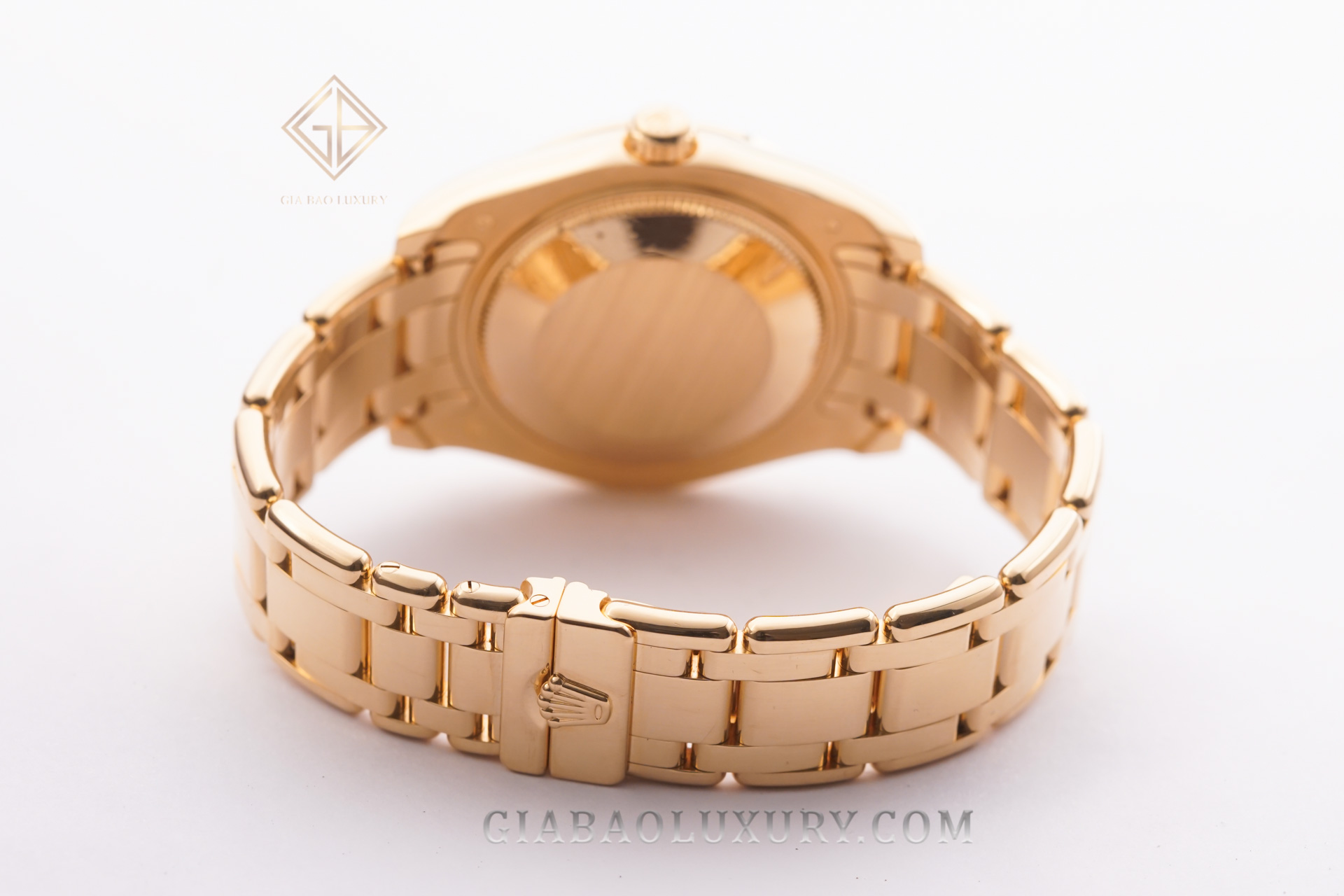 Đồng Hồ Rolex Pearlmaster 34 81158 Mặt Số Vỏ Trai Trắng