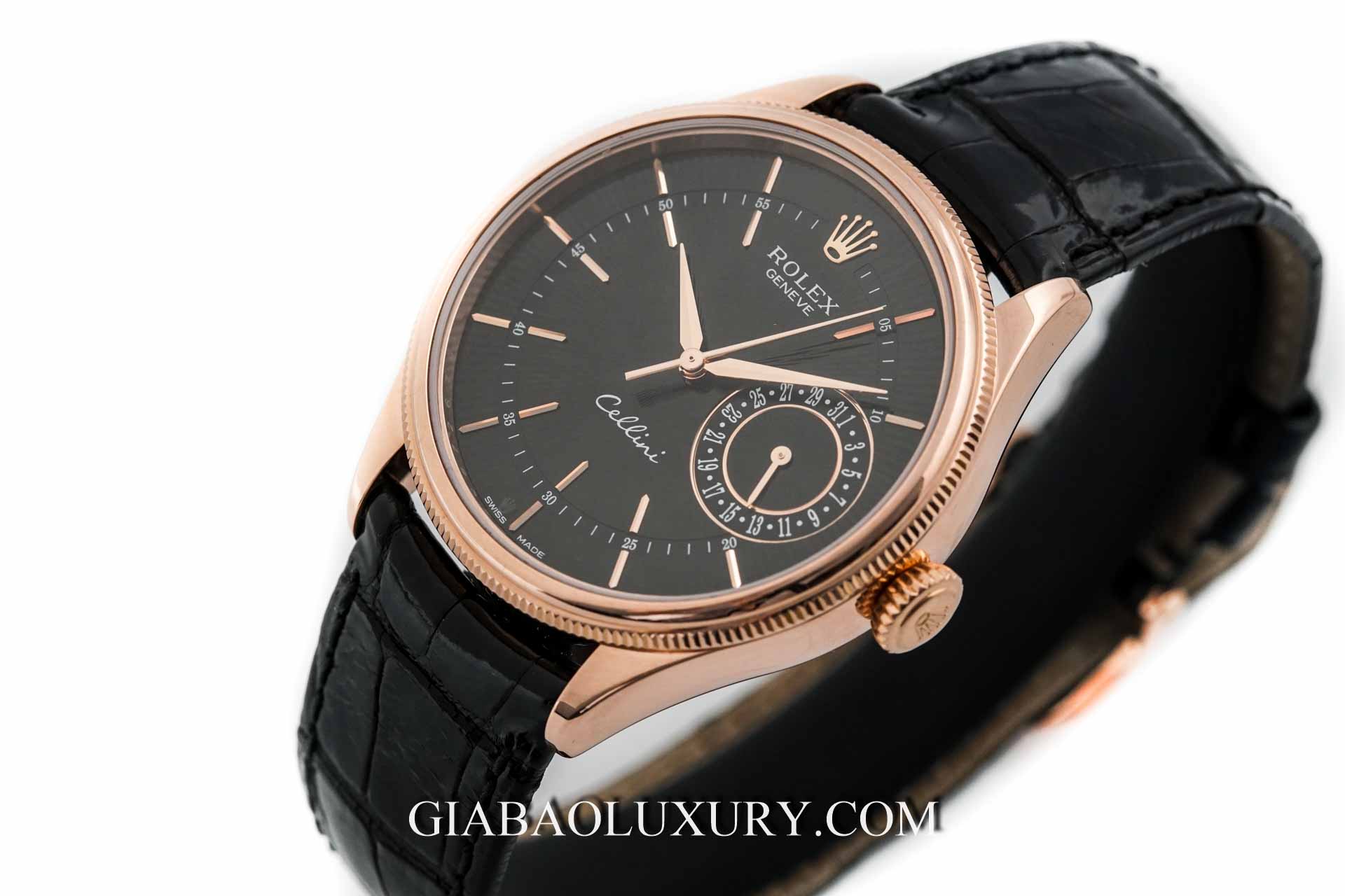 Đồng Hồ Rolex Cellini Date 50515 Mặt Số Đen