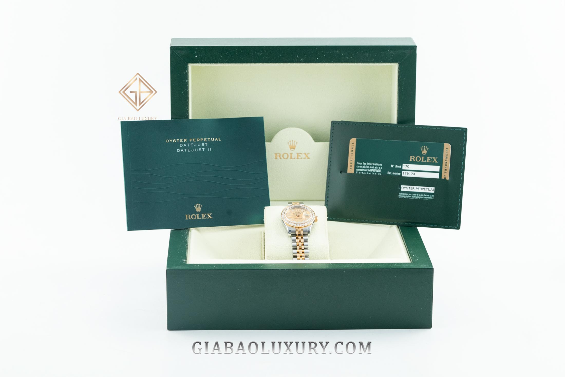 Đồng Hồ Rolex Lady-Datejust 26 179173 Mặt Số Họa Tiết Hoa Vàng Nạm Kim Cương