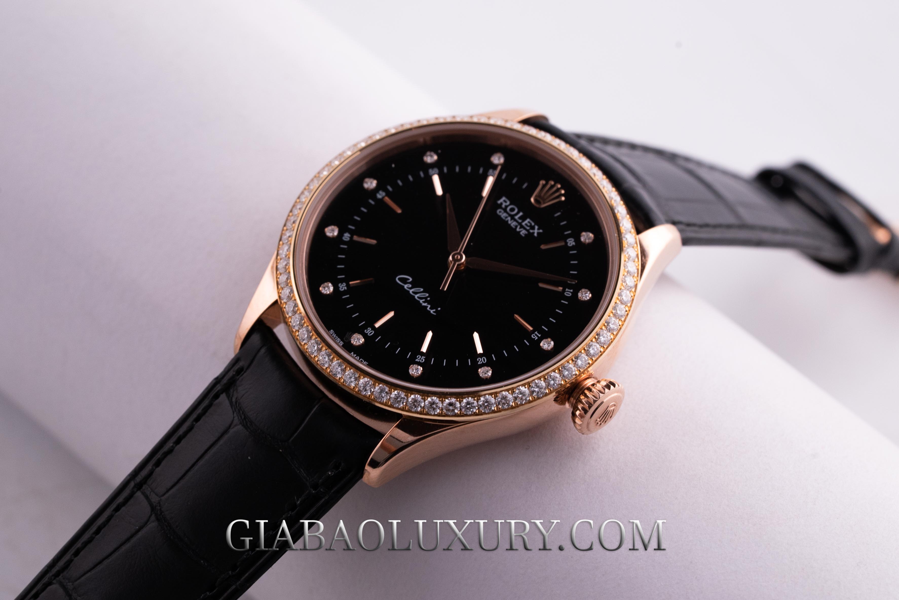 Đồng Hồ Rolex Cellini Time 50705RBR Mặt Số Đen