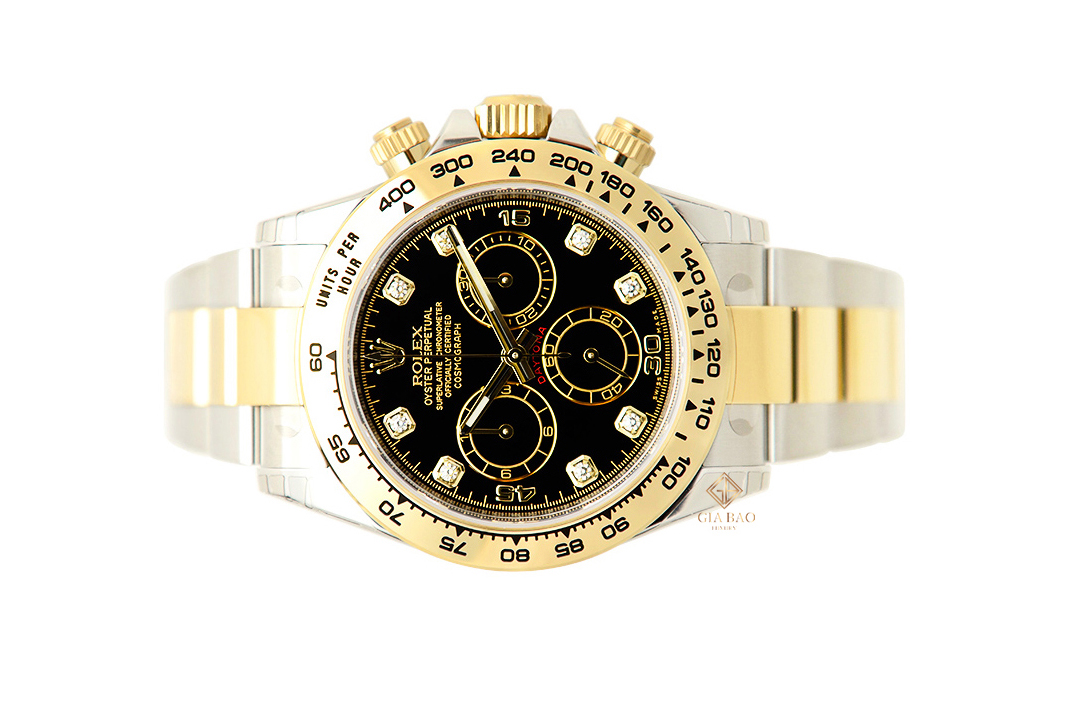 Đồng Hồ Rolex Cosmograph Daytona 116503 Mặt Số Đen Cọc Số Nạm Kim Cương