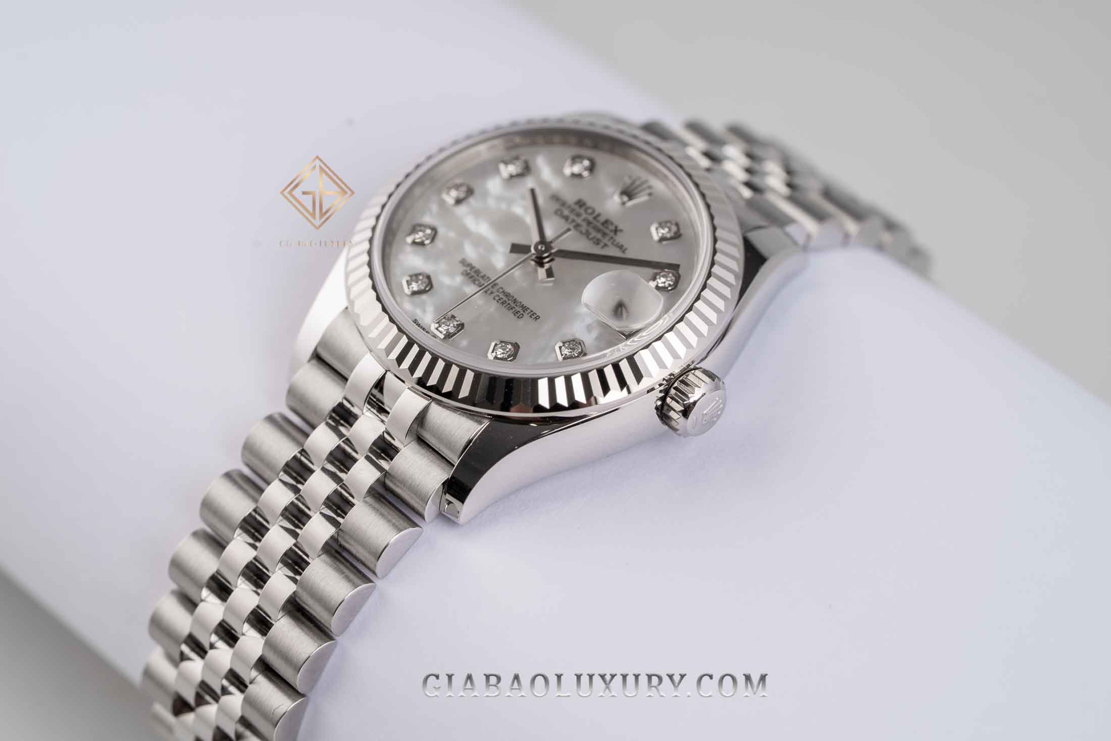 Đồng Hồ Rolex Datejust 278274 Mặt Số Vỏ Trai Trắng