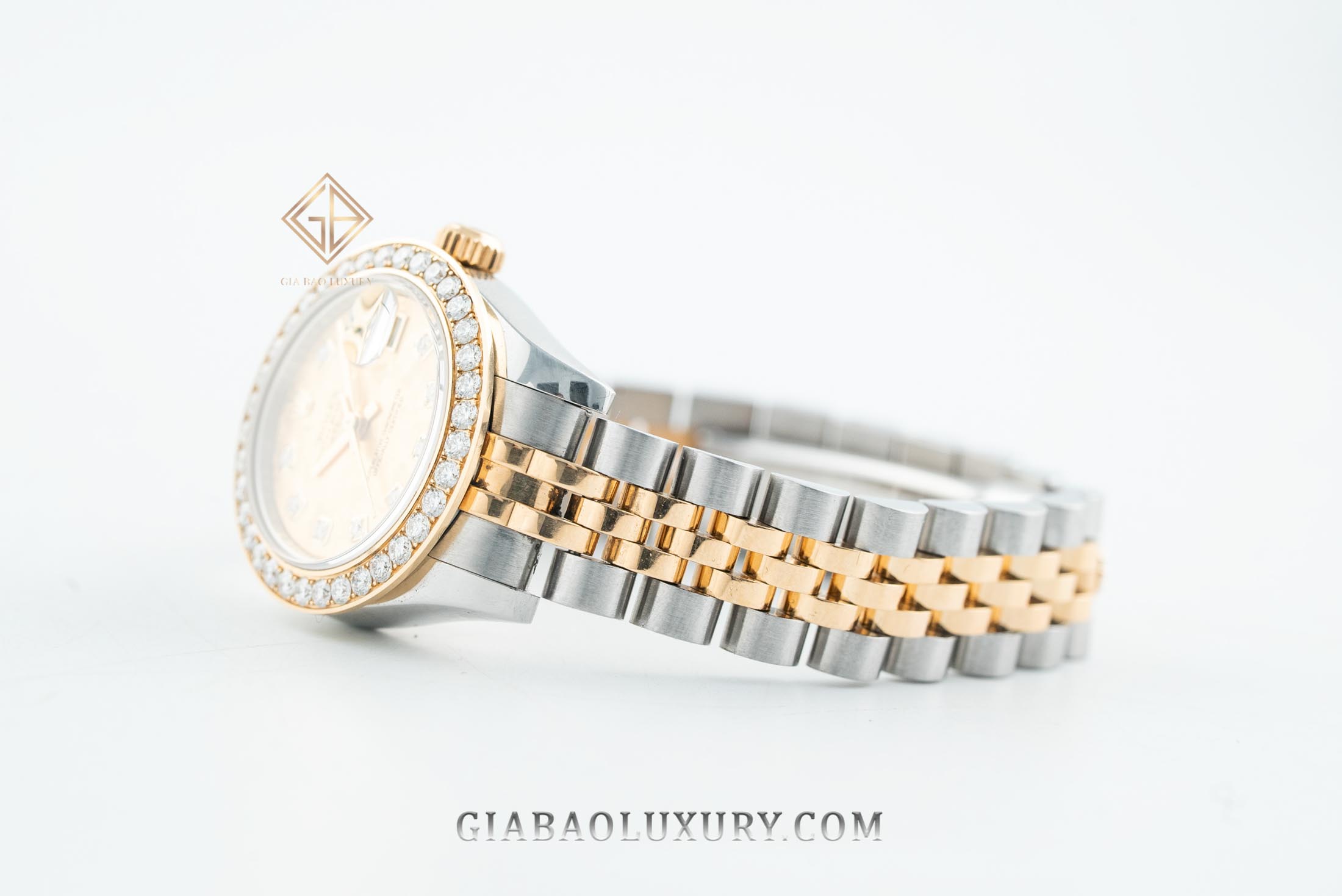 Đồng Hồ Rolex Lady-Datejust 26 179173 Mặt Số Họa Tiết Hoa Vàng Nạm Kim Cương