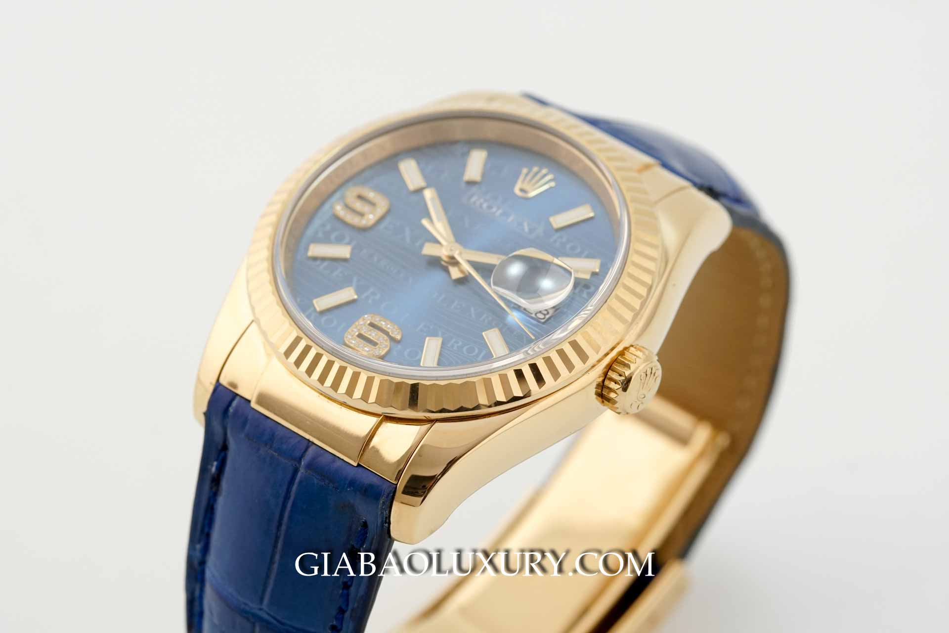 Đồng Hồ Rolex Datejust 36 116138 Mặt Số Xanh Vân Sóng