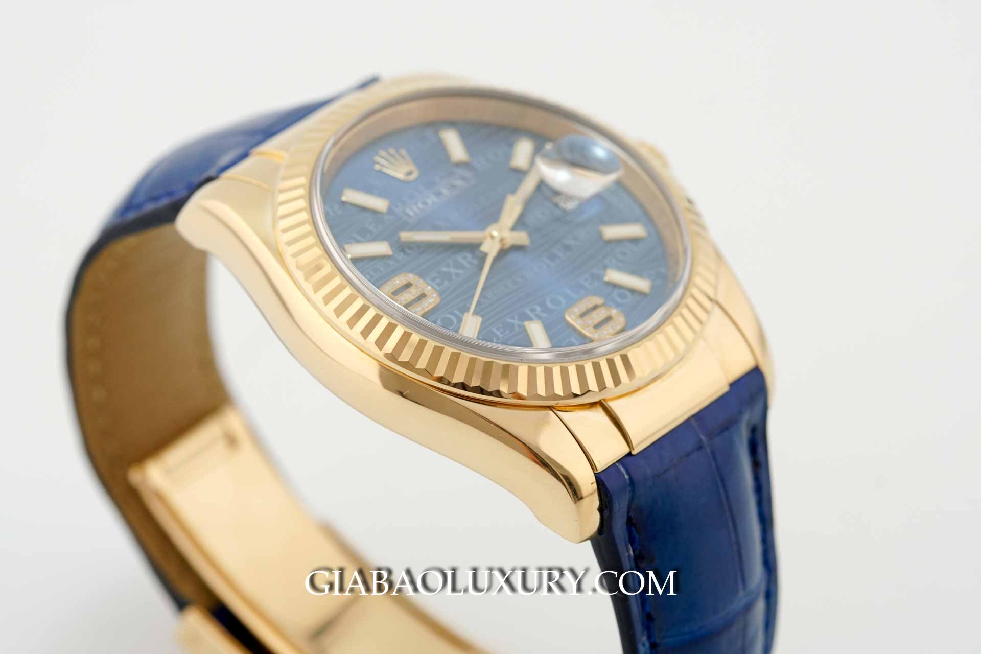 Đồng Hồ Rolex Datejust 36 116138 Mặt Số Xanh Vân Sóng