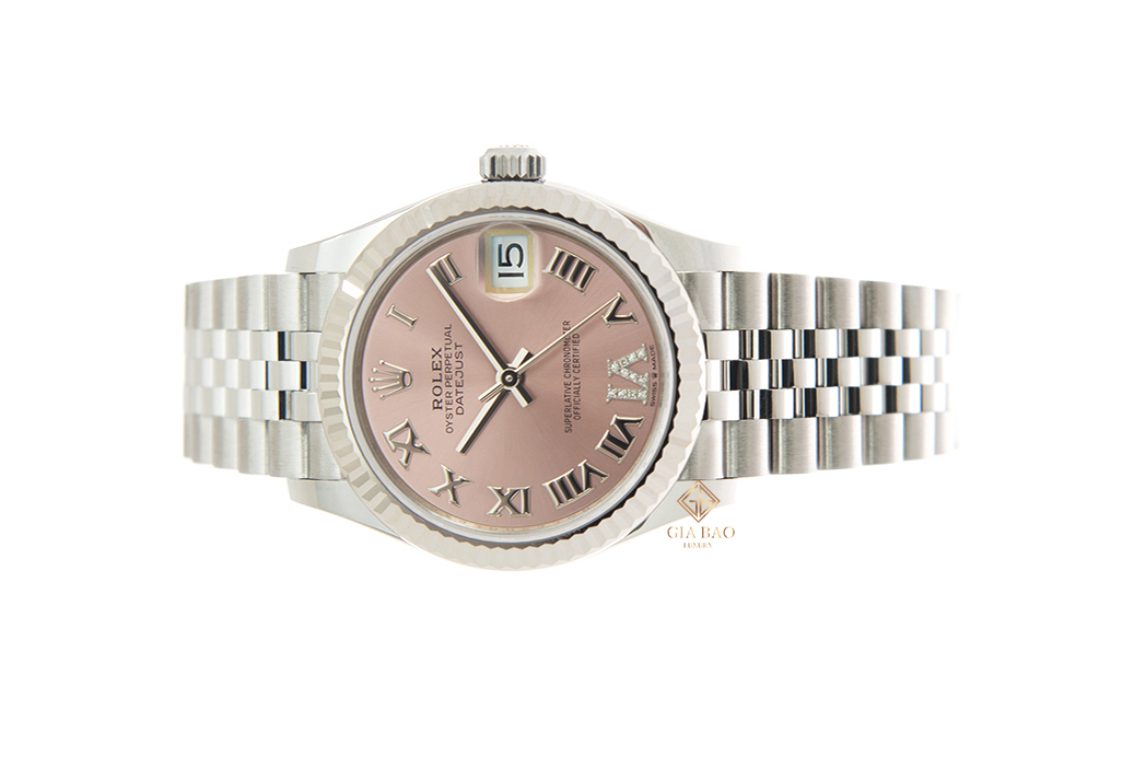 Đồng Hồ Rolex Datejust 278274 Mặt Số Hồng Cọc Số La Mã Đính Kim Cương