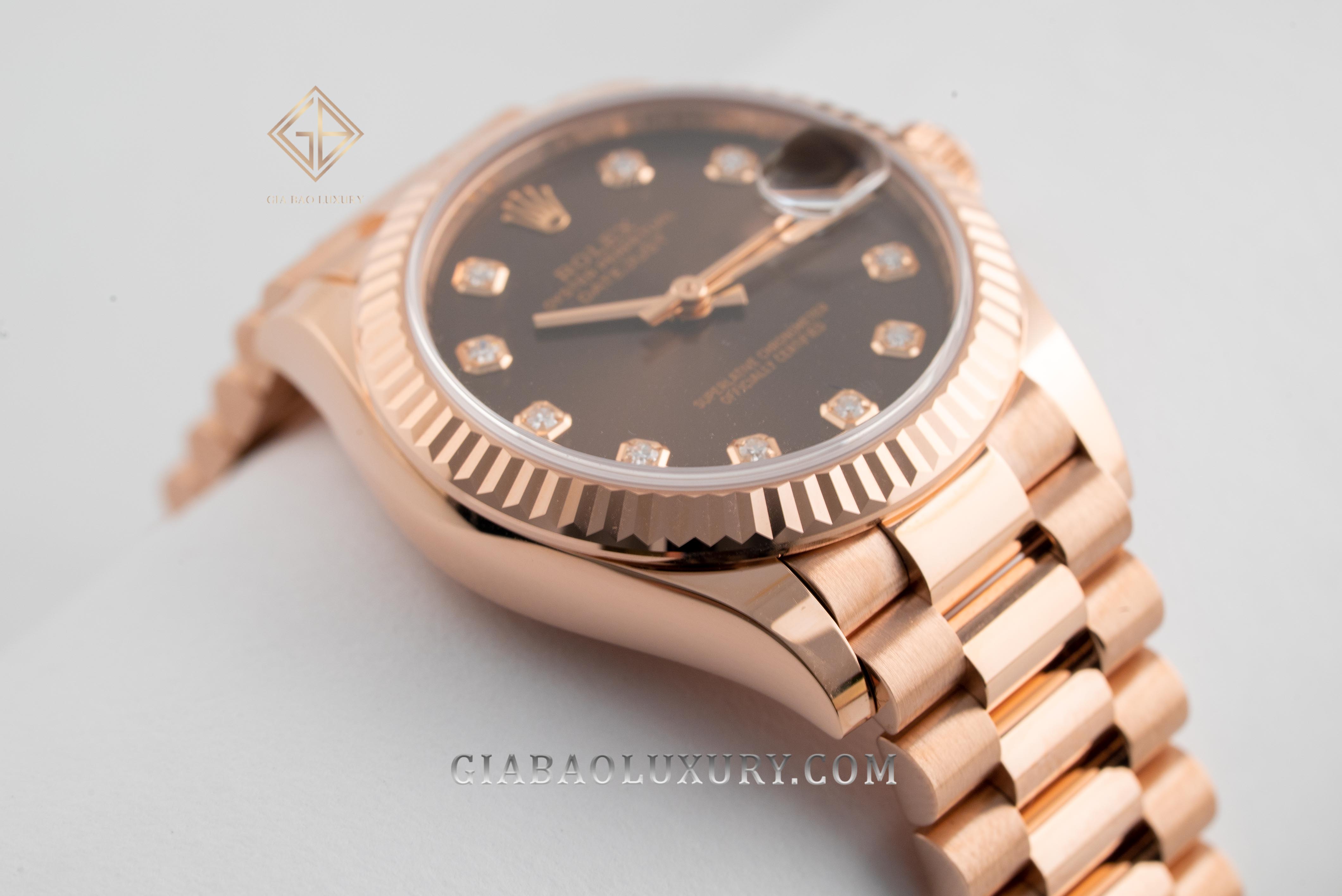 Đồng Hồ Rolex Datejust 31 278275 Mặt Số Chocolate Nạm Kim Cương