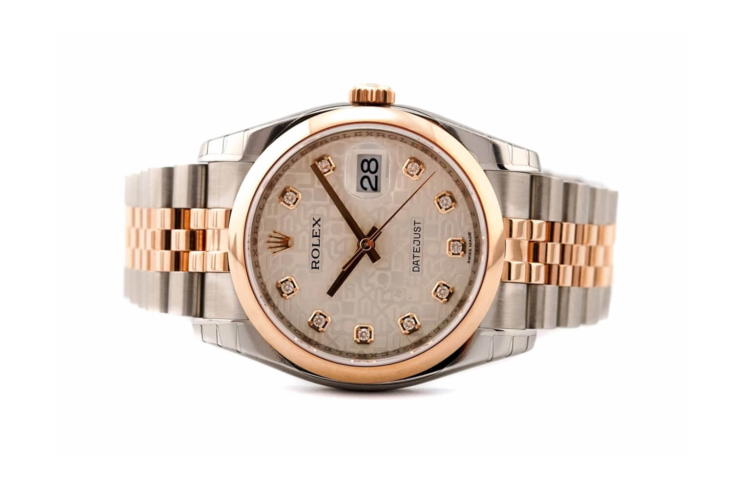 Đồng Hồ Rolex Datejust 36 116201 Mặt Số Vi Tính Trắng
