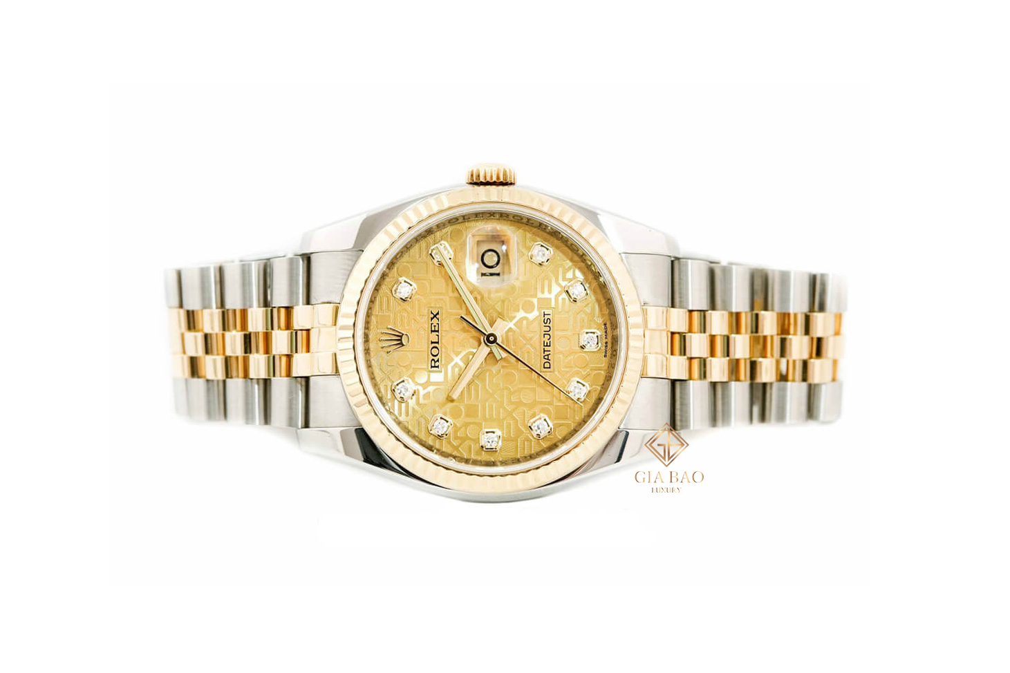 Đồng Hồ Rolex Datejust 36 116233 Mặt Số Vi Tính Vàng Champagne