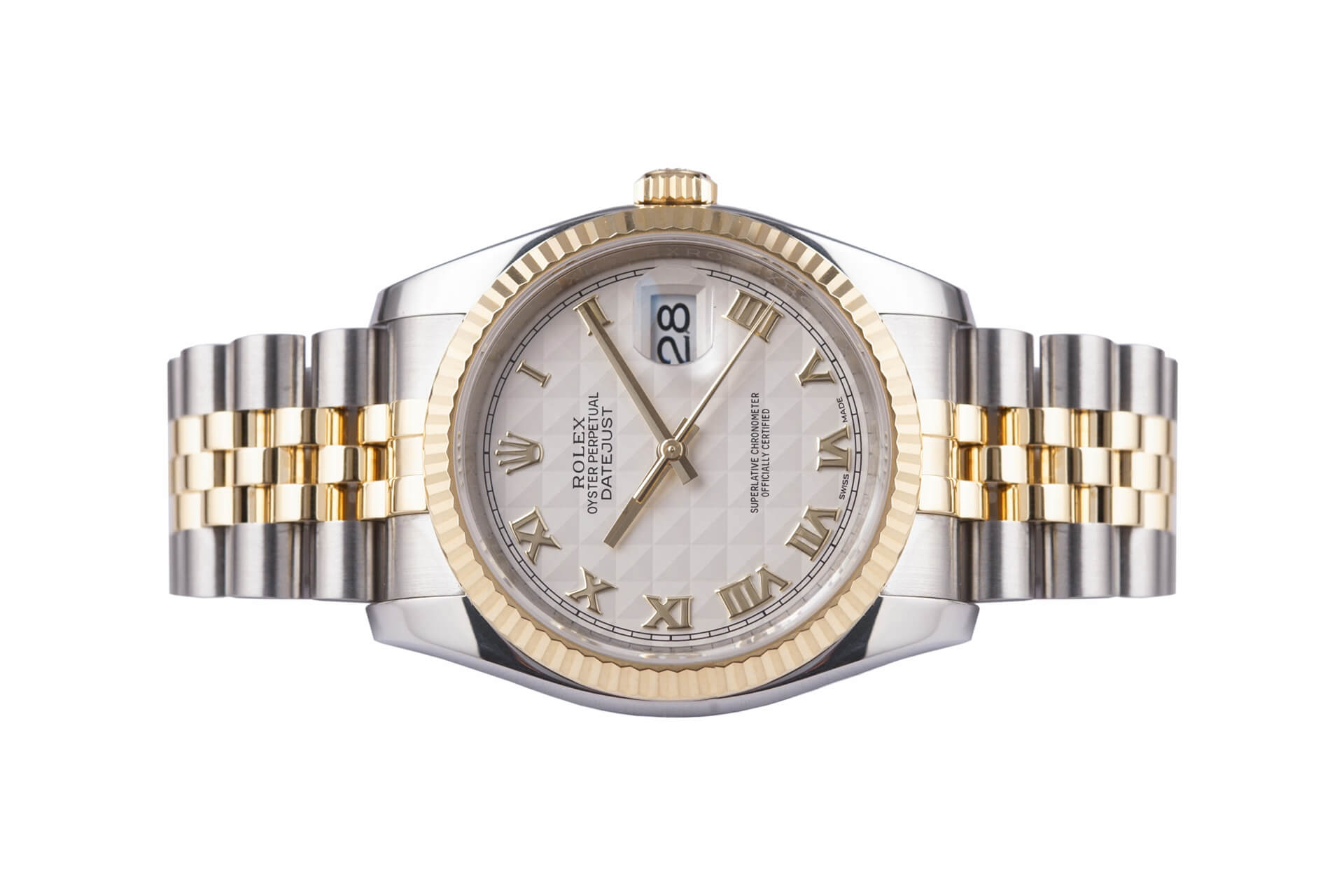 Đồng Hồ Rolex Datejust 36 116233 Mặt Số Caro Trắng