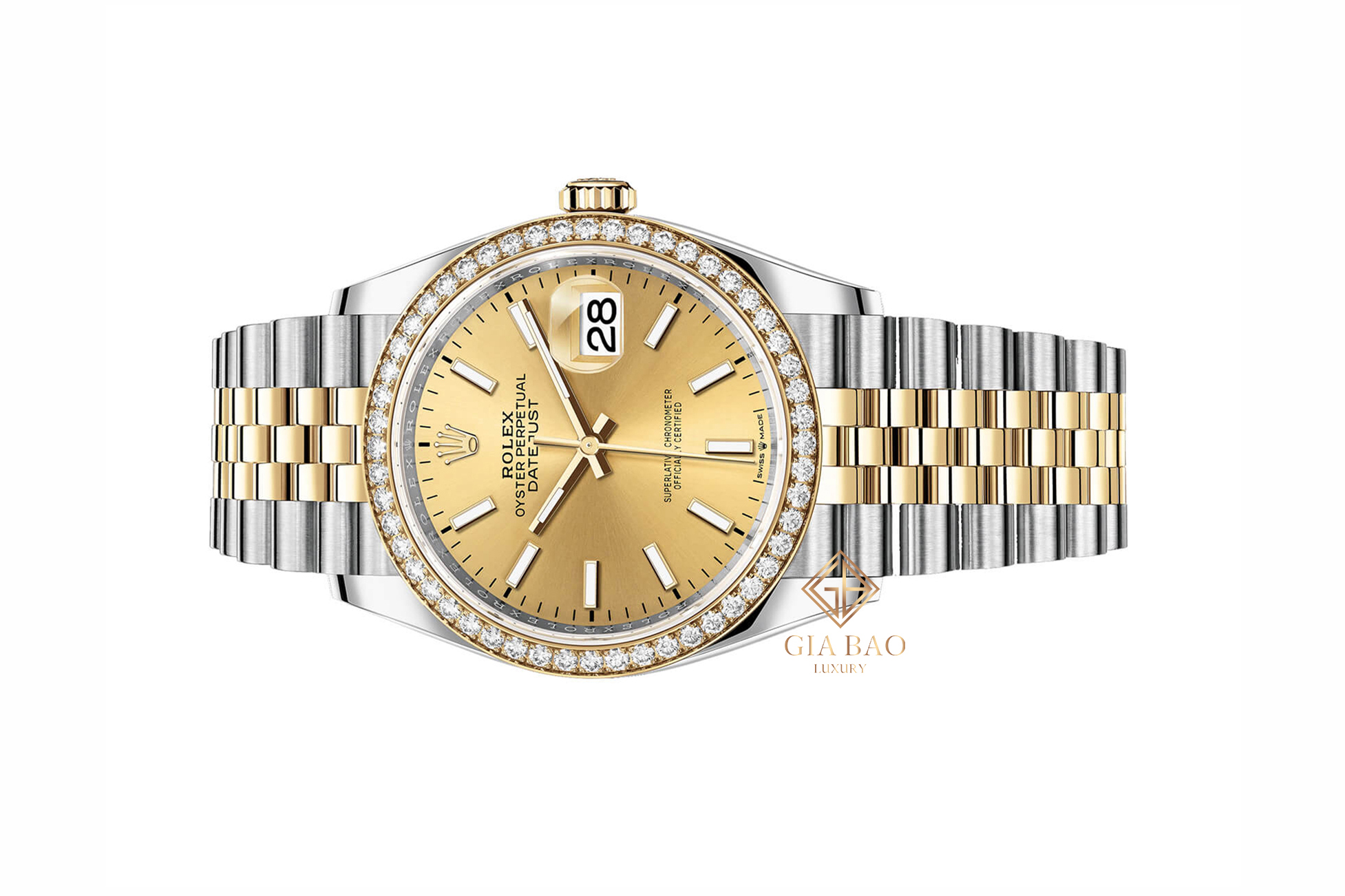 Đồng Hồ Rolex Datejust 36 126283RBR Mặt Số Vàng Champagne