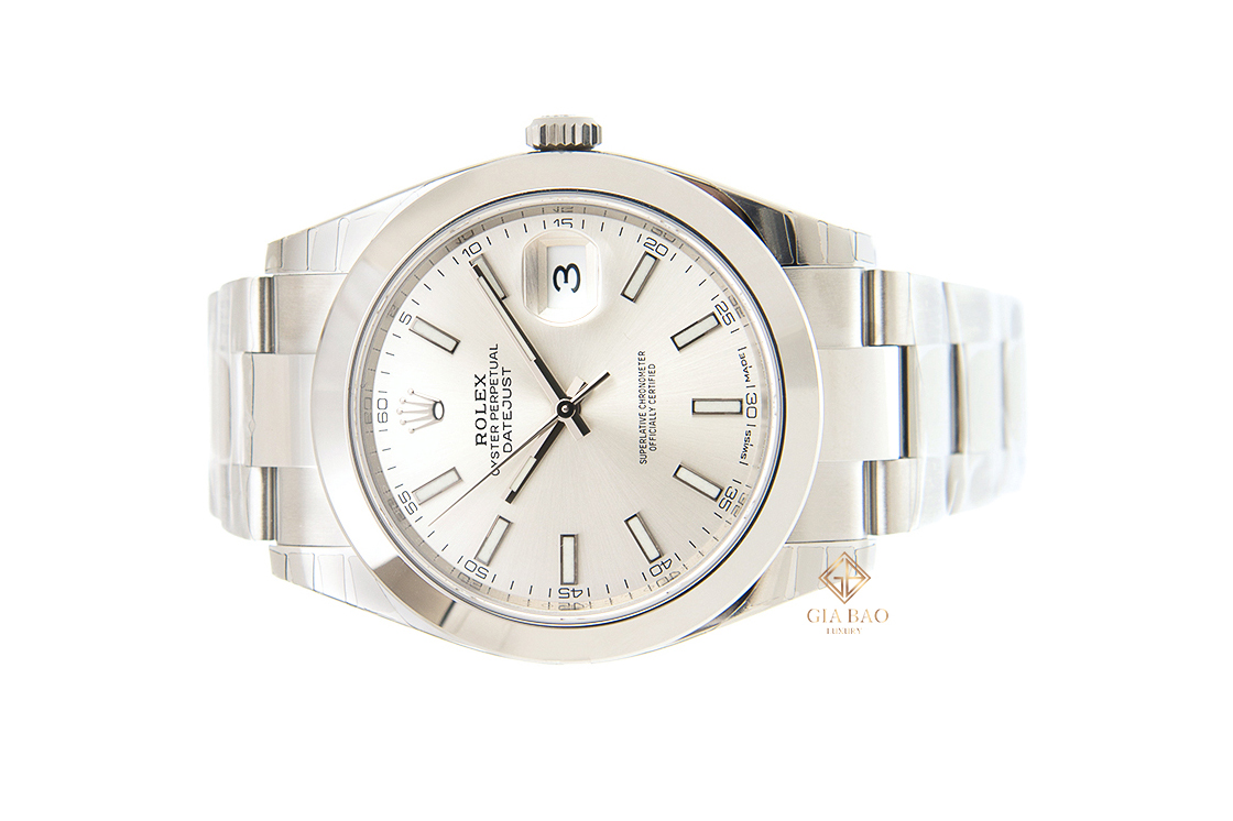 Đồng Hồ Rolex Datejust 41 126300 Mặt Số Bạc Dây Đeo Oyster